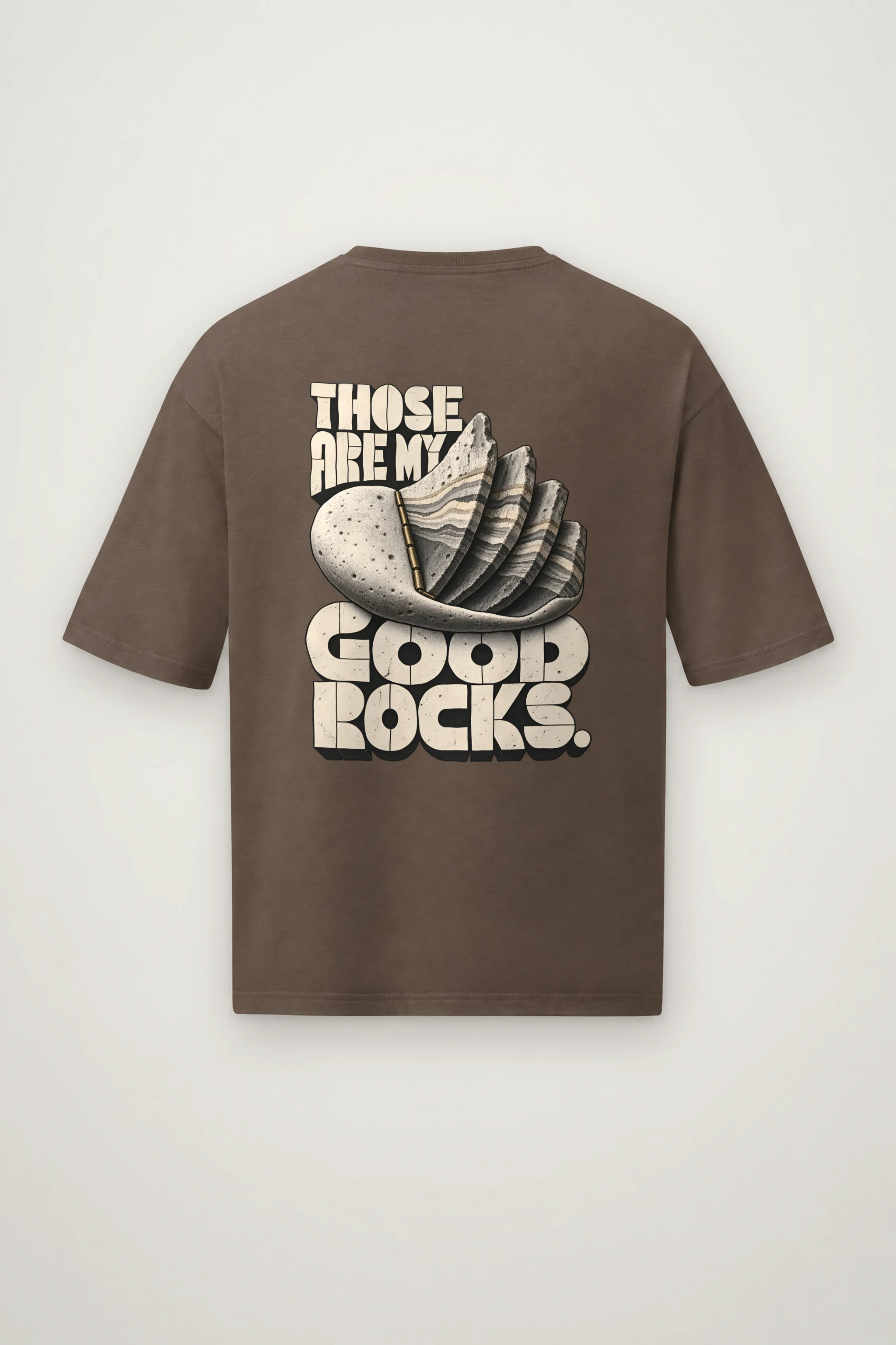 "Those Are My Good Rocks" Men's Oversized Heavyweight Crewneck T-Shirt