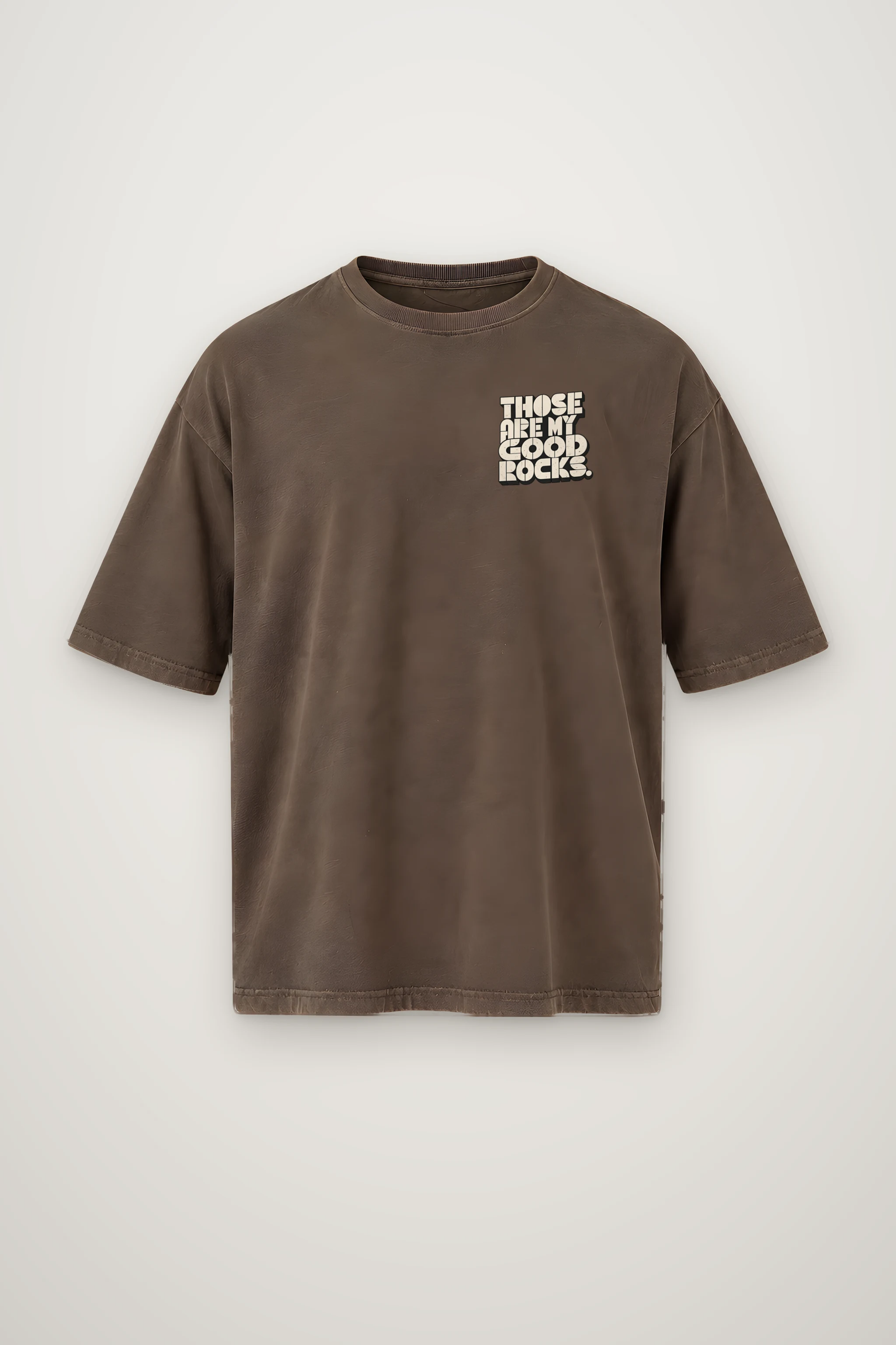 "Those Are My Good Rocks" Men's Oversized Heavyweight Crewneck T-Shirt