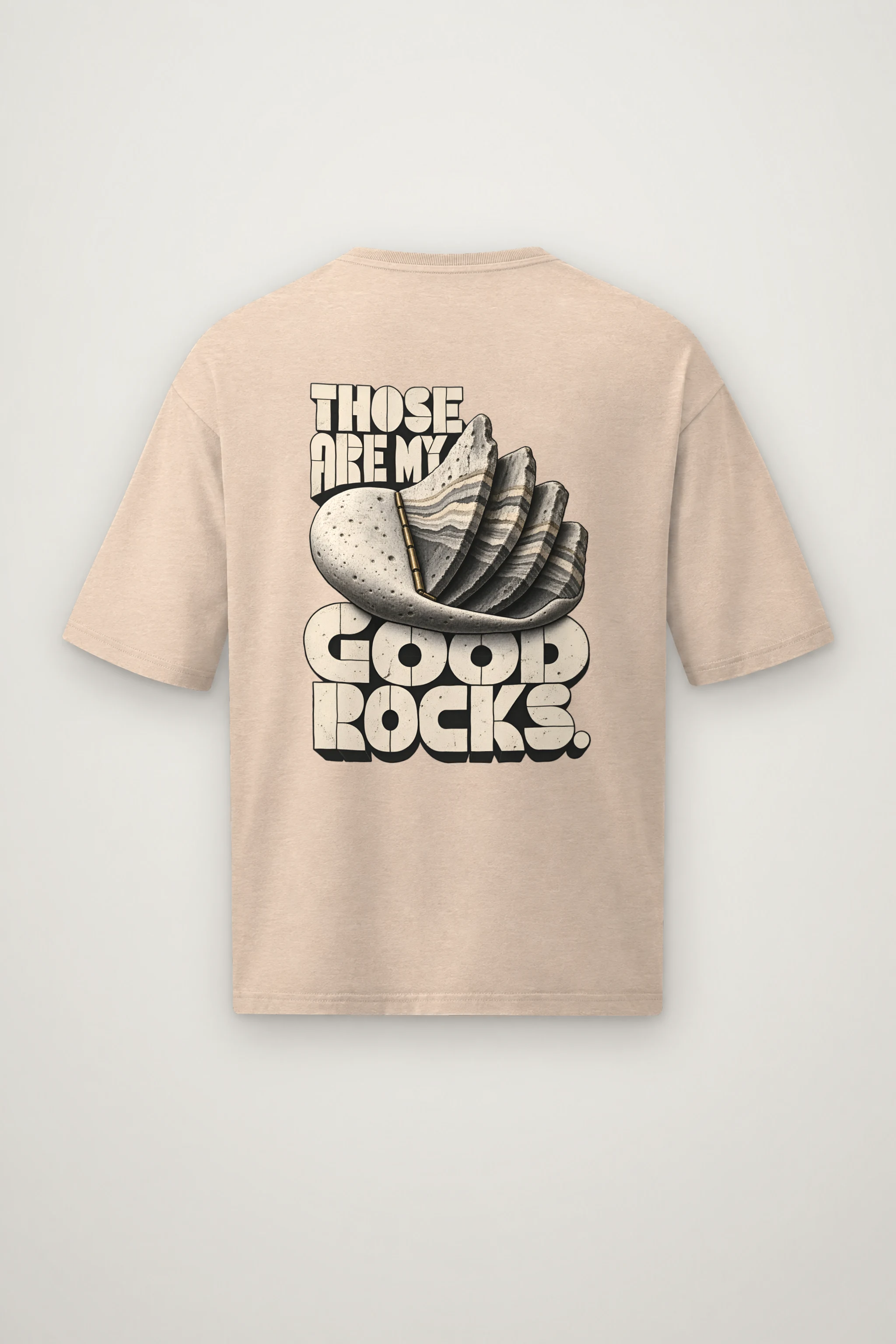 "Those Are My Good Rocks" Men's Oversized Heavyweight Crewneck T-Shirt