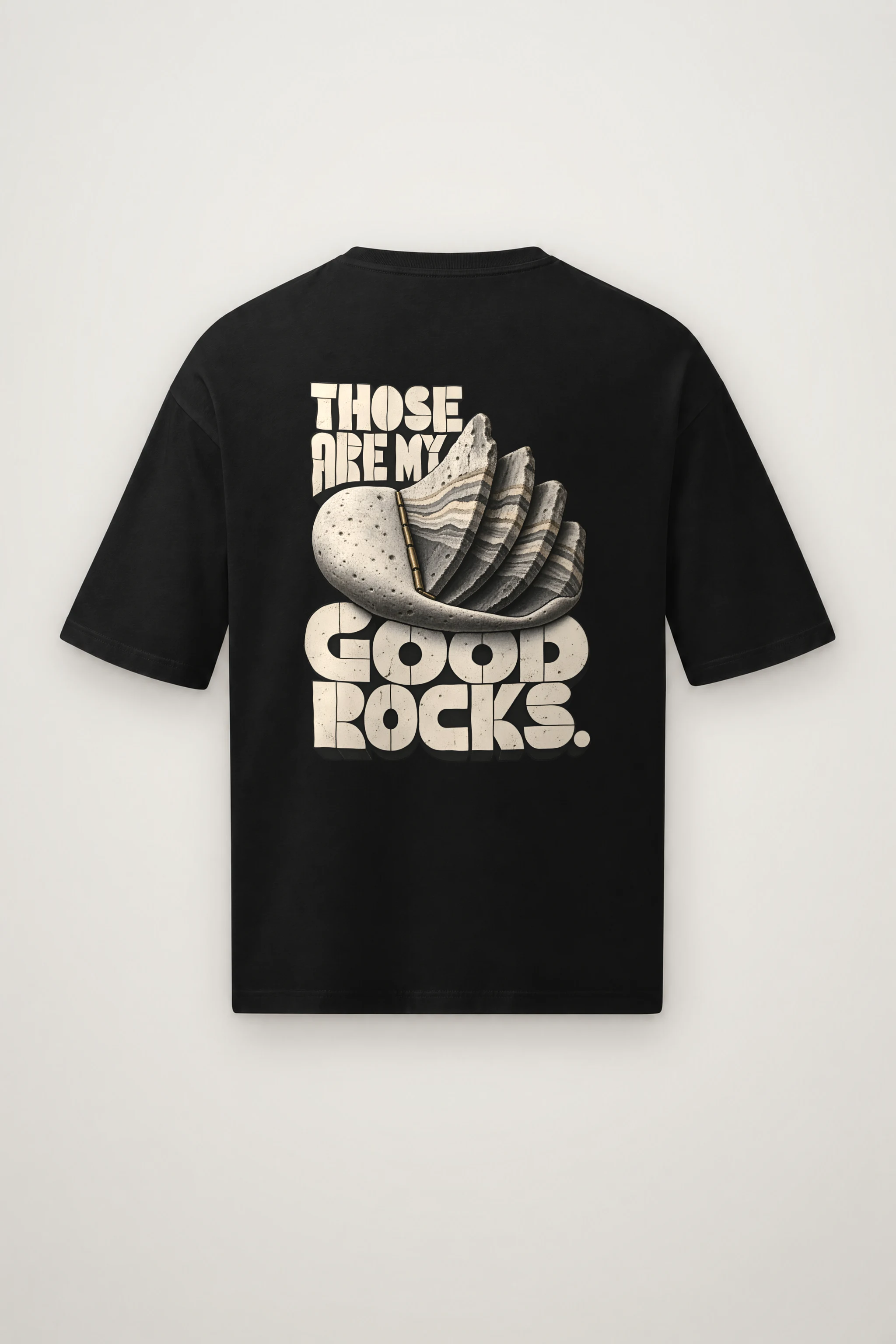 "Those Are My Good Rocks" Men's Oversized Heavyweight Crewneck T-Shirt