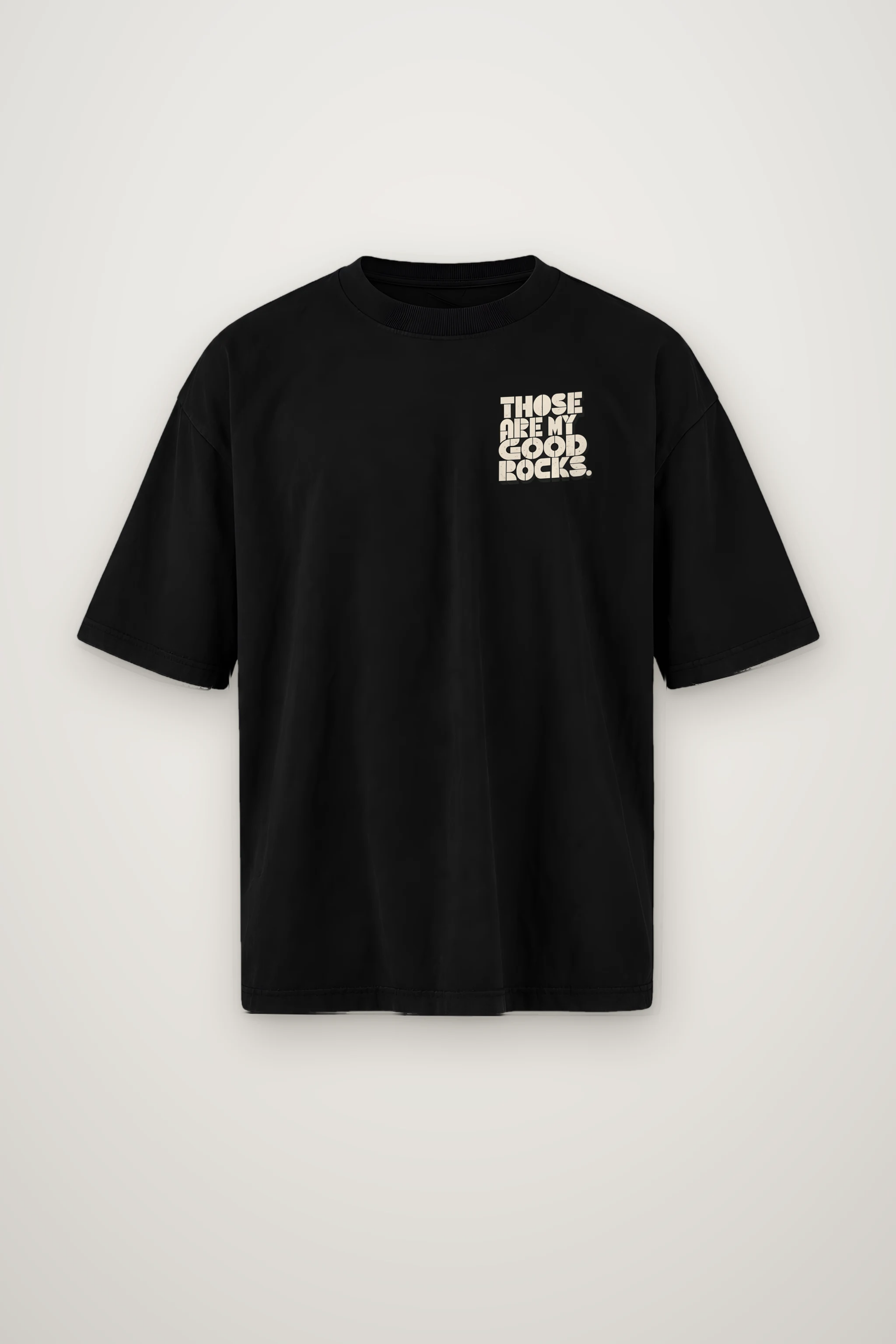 "Those Are My Good Rocks" Men's Oversized Heavyweight Crewneck T-Shirt