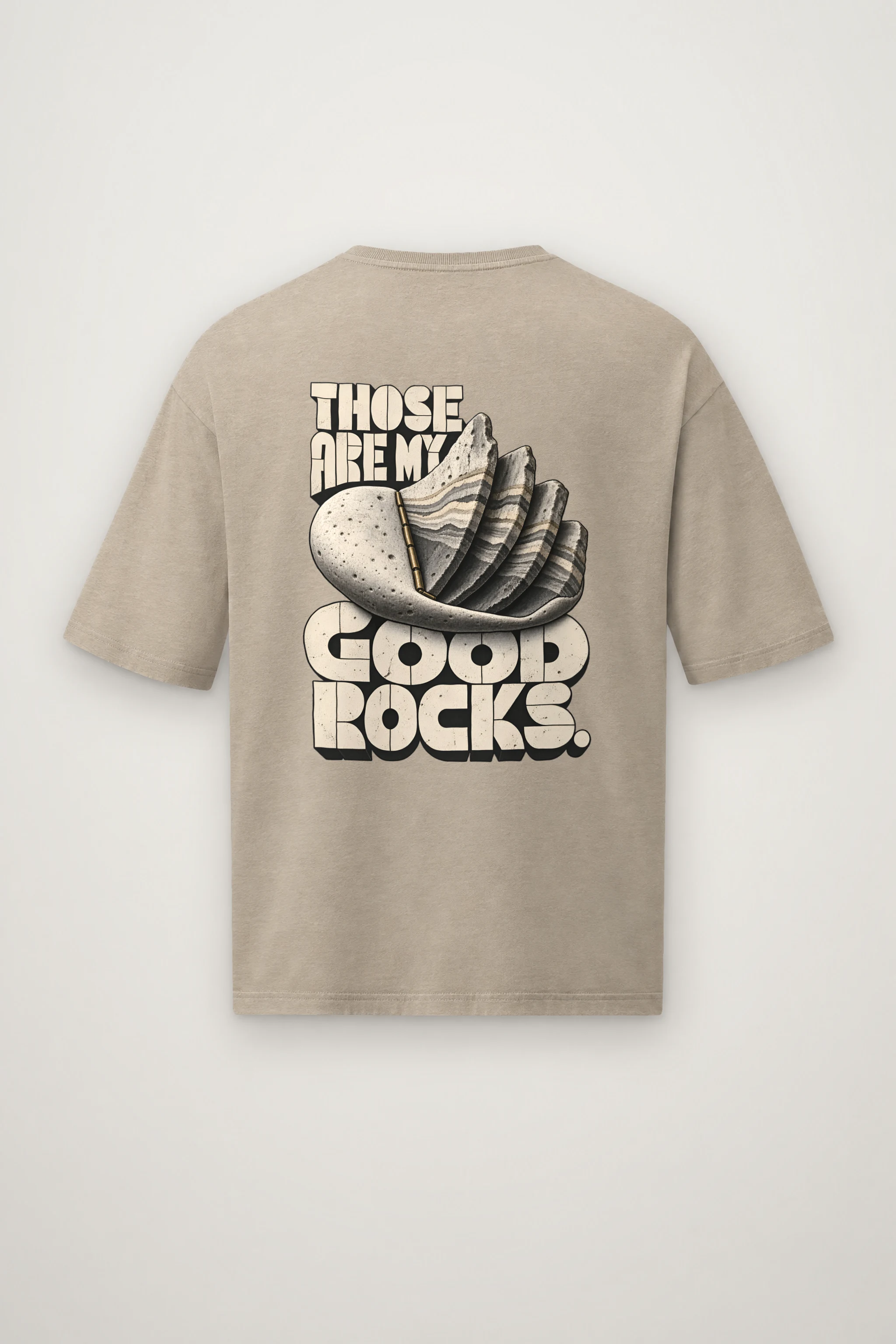 "Those Are My Good Rocks" Men's Oversized Heavyweight Crewneck T-Shirt