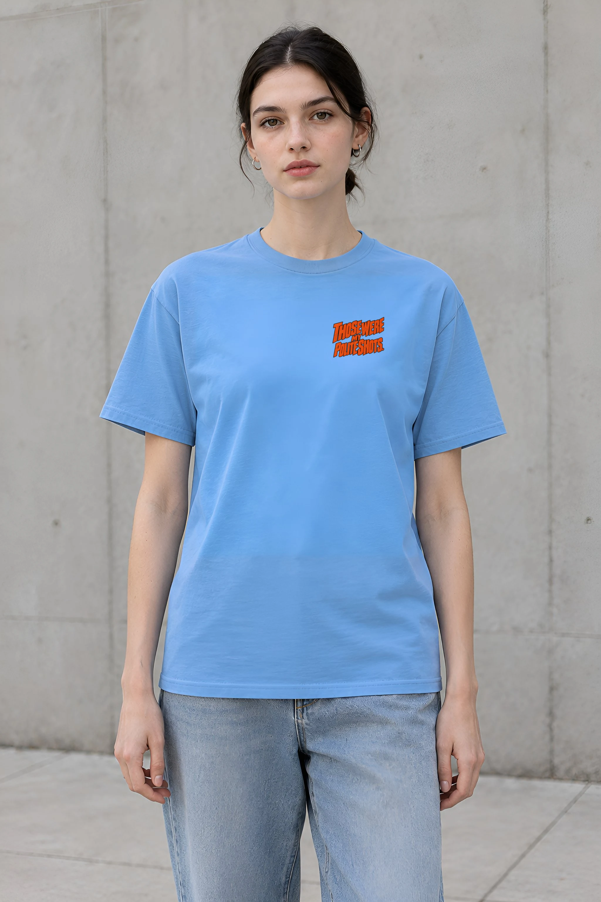 "Those Were My Polite Shots" Heavyweight Unisex Crewneck T-shirt