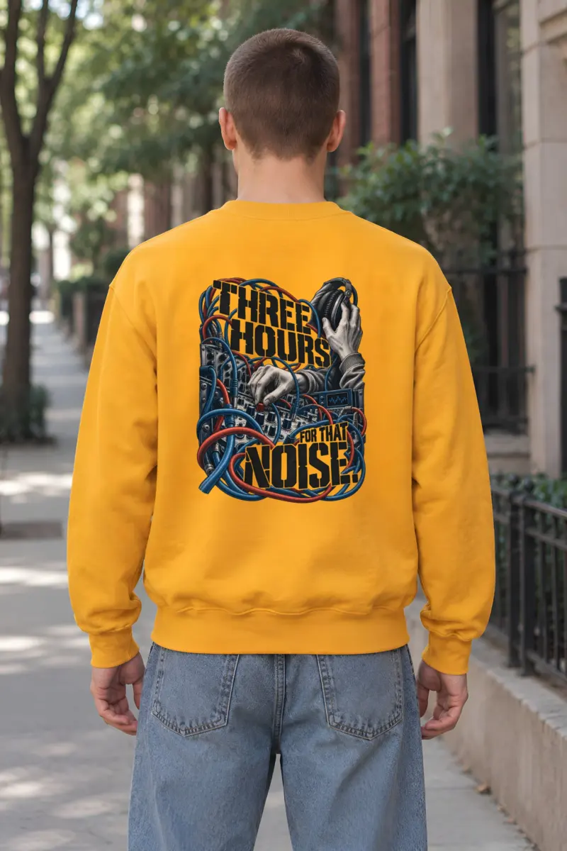 "Three Hours for That Noise" Heavy Blend Unisex Crewneck Sweatshirt