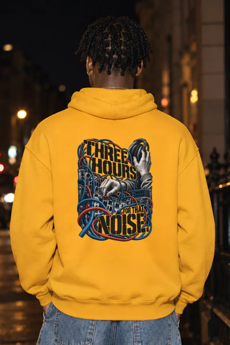 "Three Hours for That Noise" Heavy Blend Unisex Pullover Hoodie
