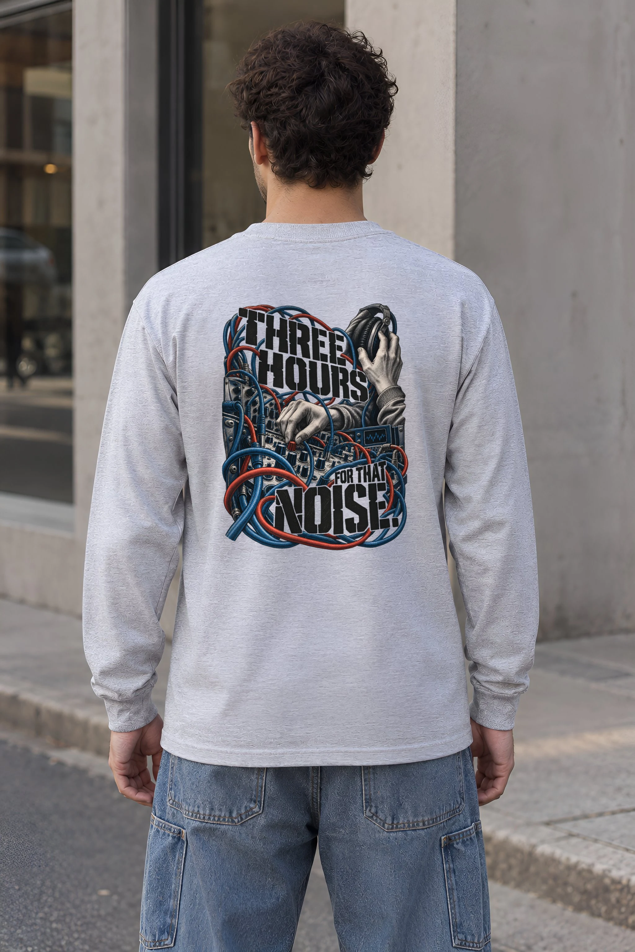 "Three Hours for That Noise" Unisex Longsleeve T-shirt
