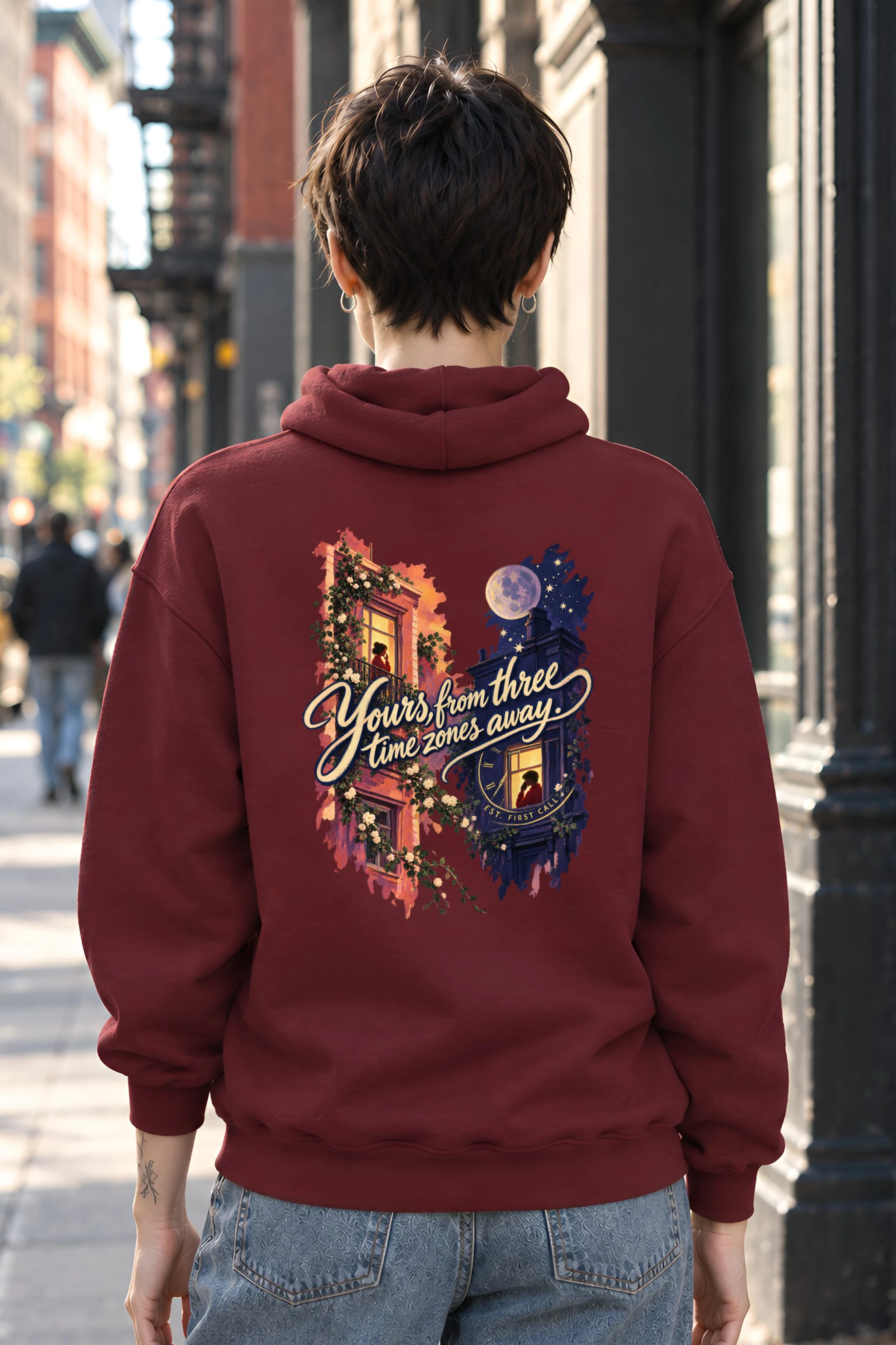"Three Time Zones" Unisex Pullover Hoodie