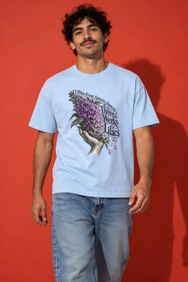 "Three Weeks of Lilacs" Heavyweight Unisex Crewneck T-shirt