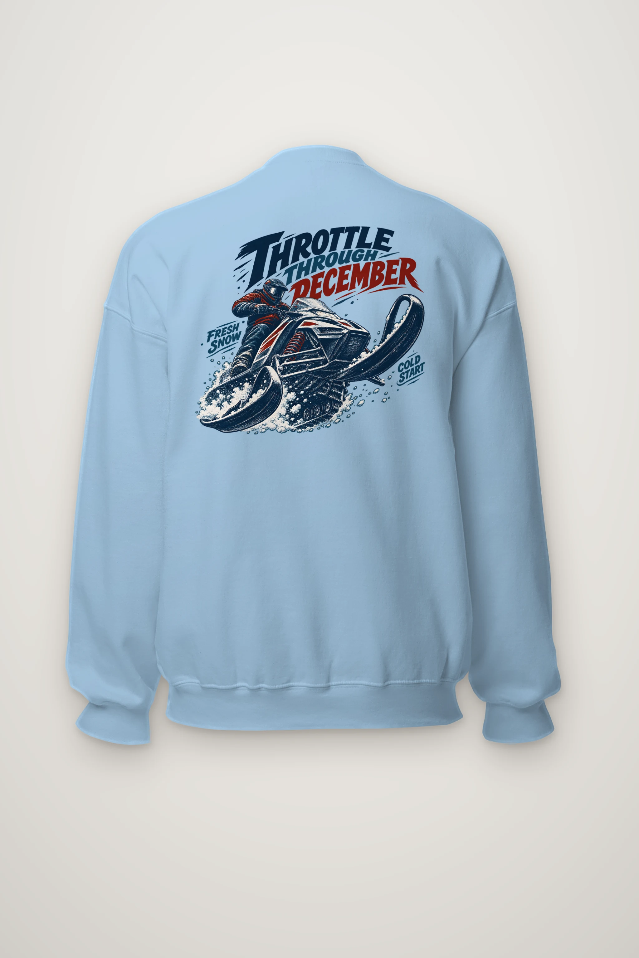 "Throttle Through December" Heavy Blend Unisex Crewneck Sweatshirt