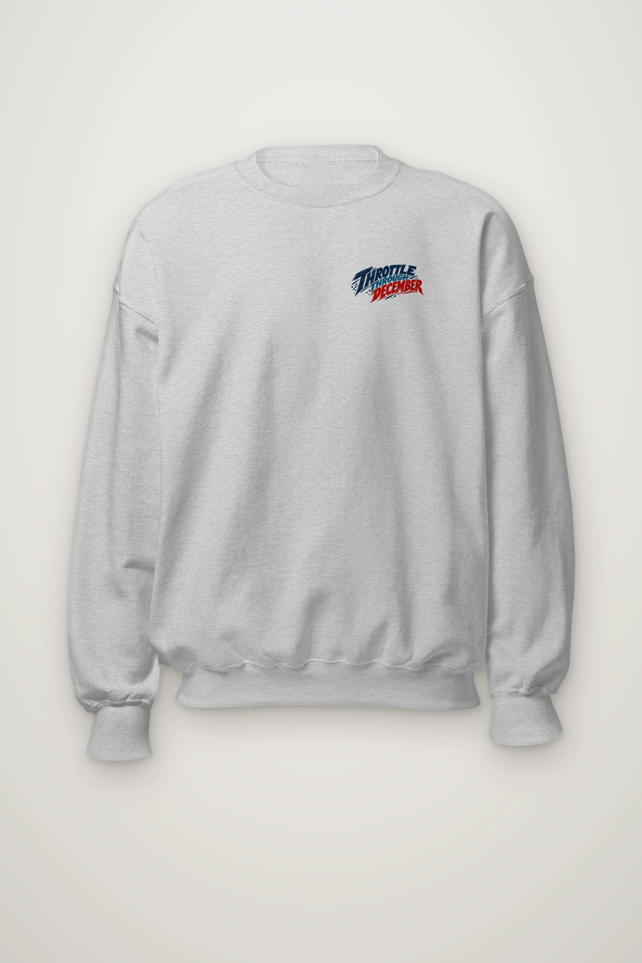 "Throttle Through December" Heavy Blend Unisex Crewneck Sweatshirt