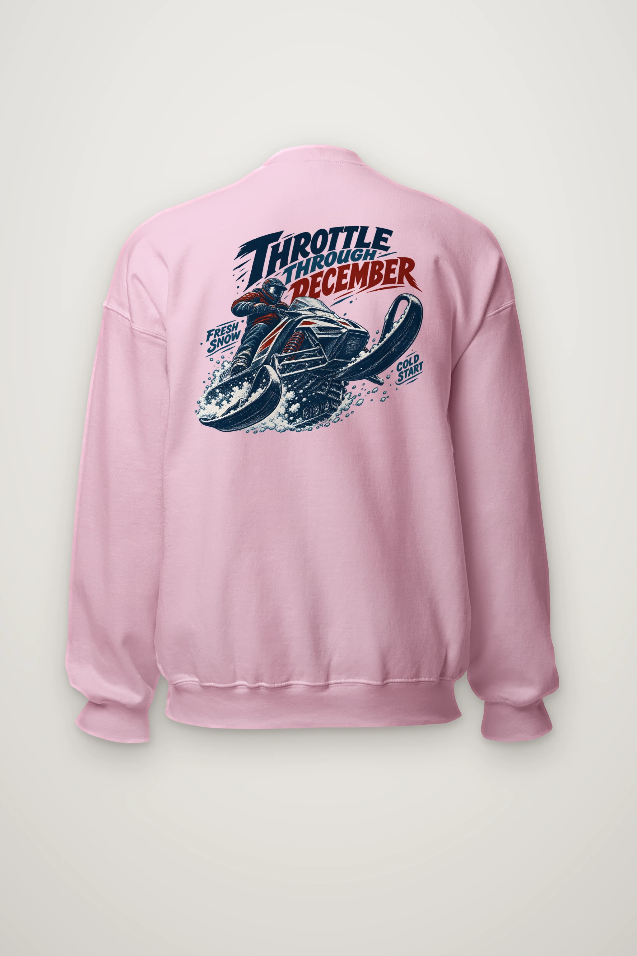 "Throttle Through December" Heavy Blend Unisex Crewneck Sweatshirt