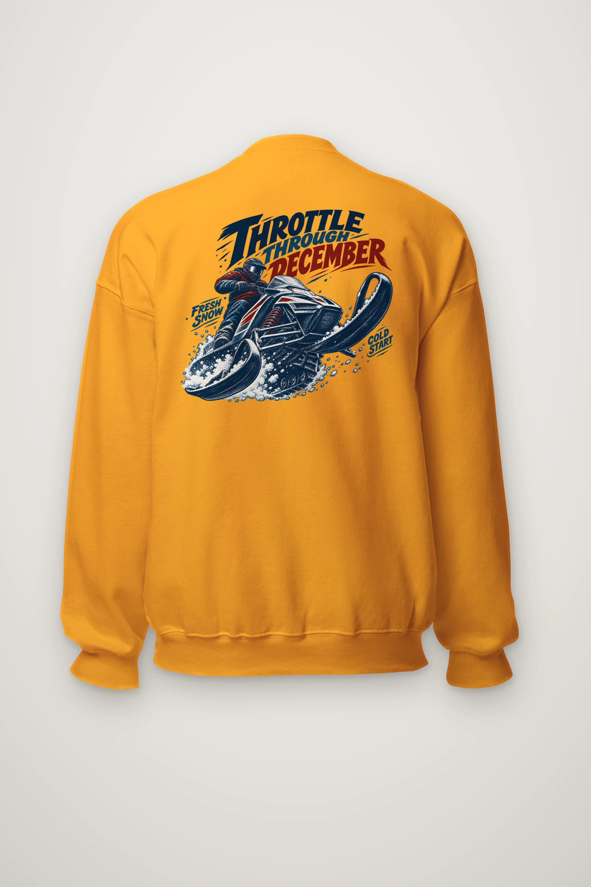 "Throttle Through December" Heavy Blend Unisex Crewneck Sweatshirt