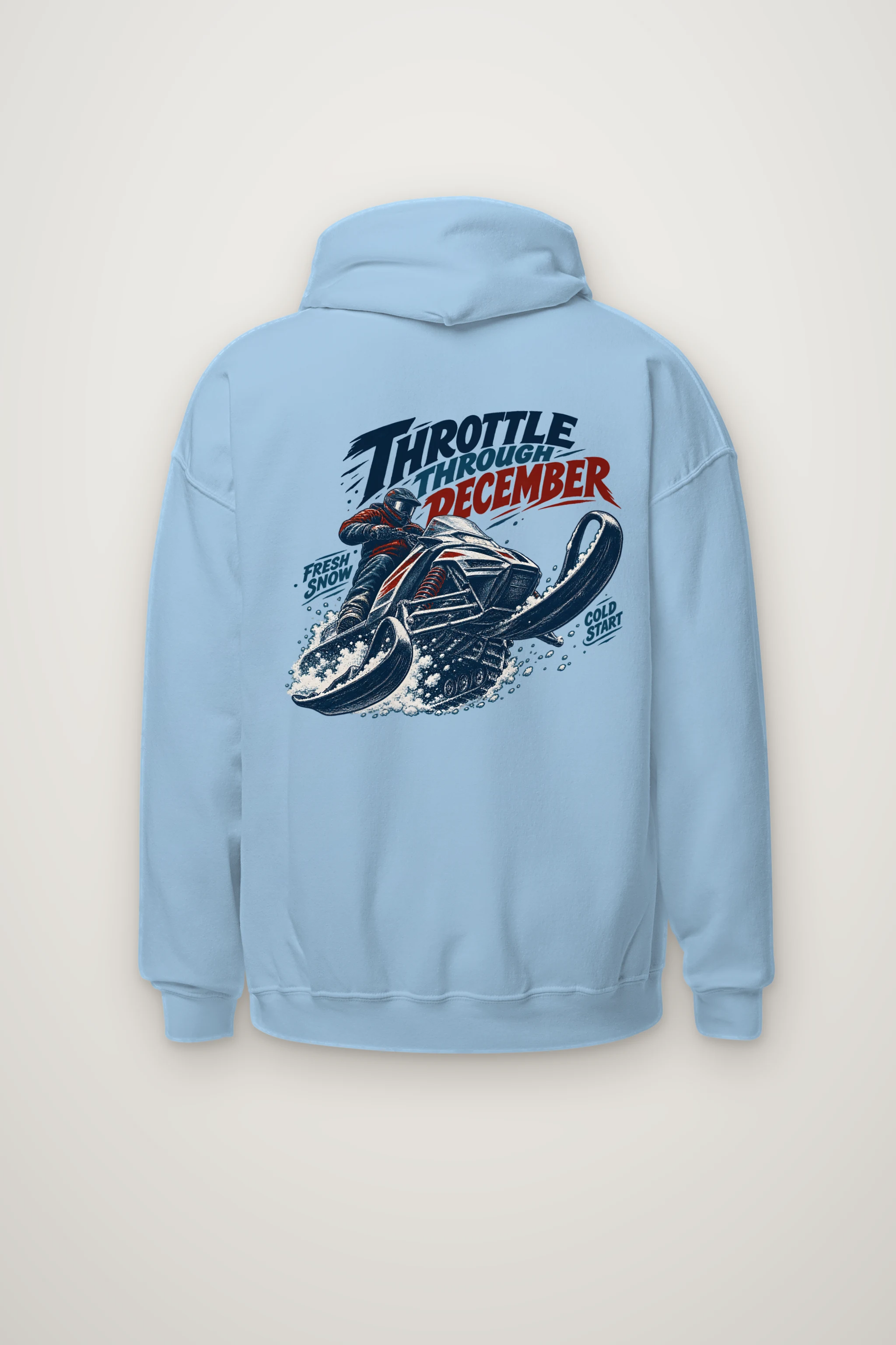 "Throttle Through December" Heavy Blend Unisex Pullover Hoodie