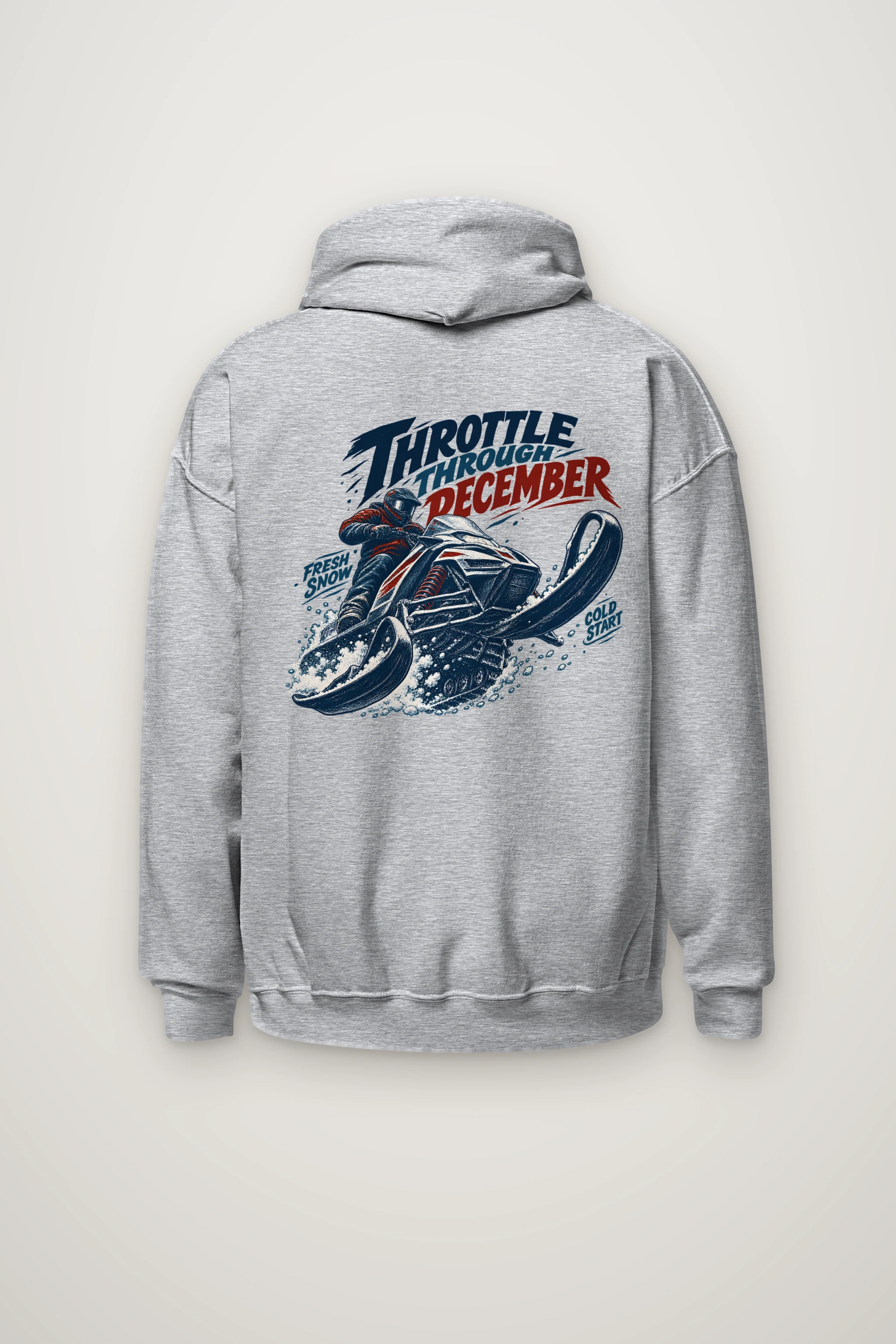"Throttle Through December" Heavy Blend Unisex Pullover Hoodie