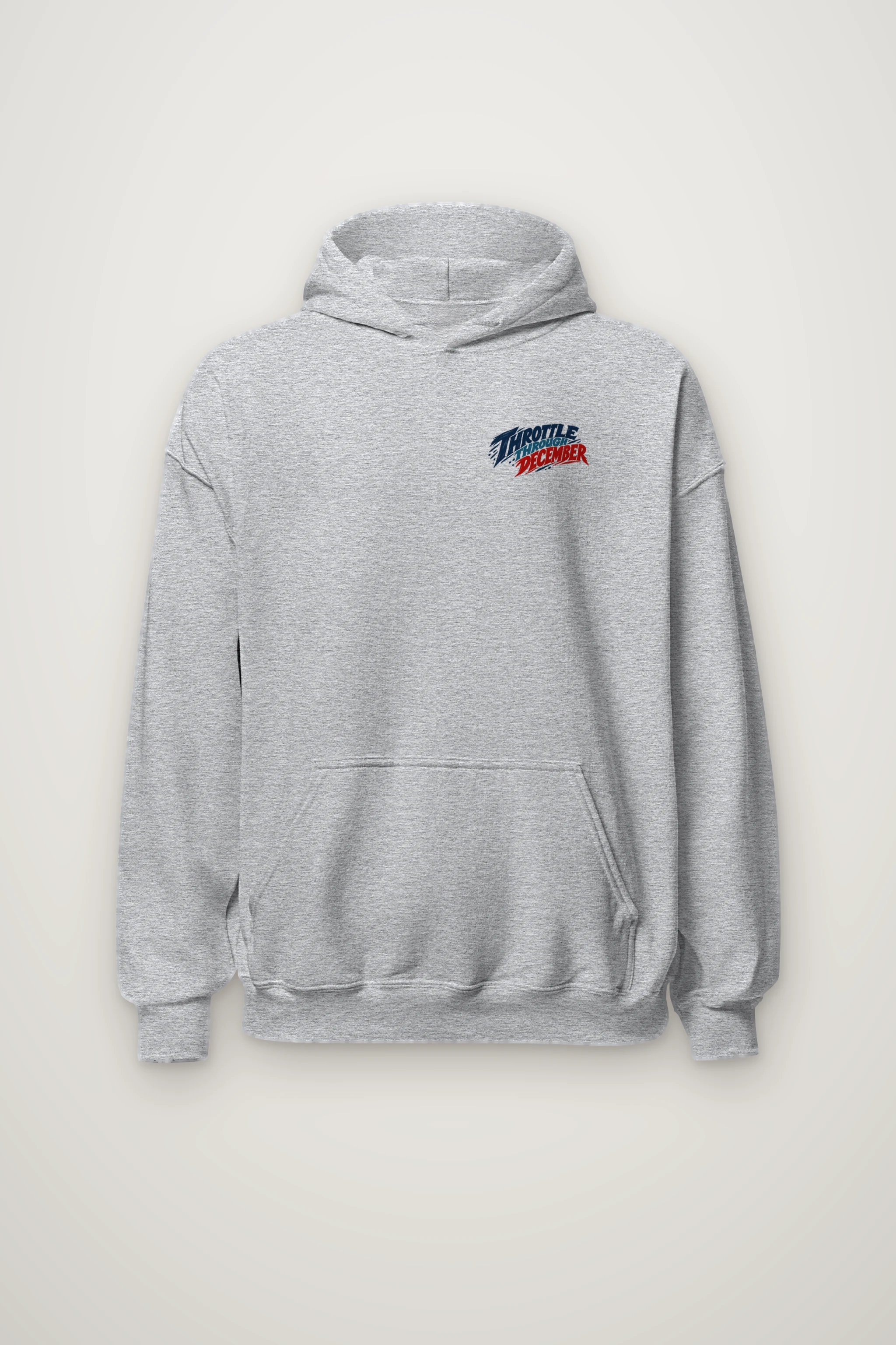 "Throttle Through December" Heavy Blend Unisex Pullover Hoodie