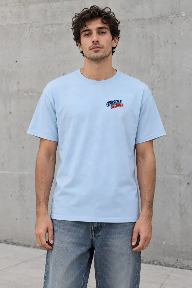 "Throttle Through December" Heavyweight Unisex Crewneck T-shirt