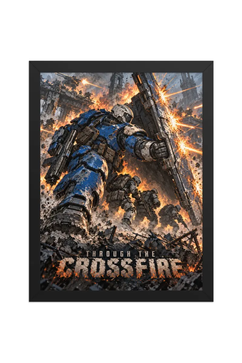 “Through the Crossfire” Premium Wooden Framed Poster