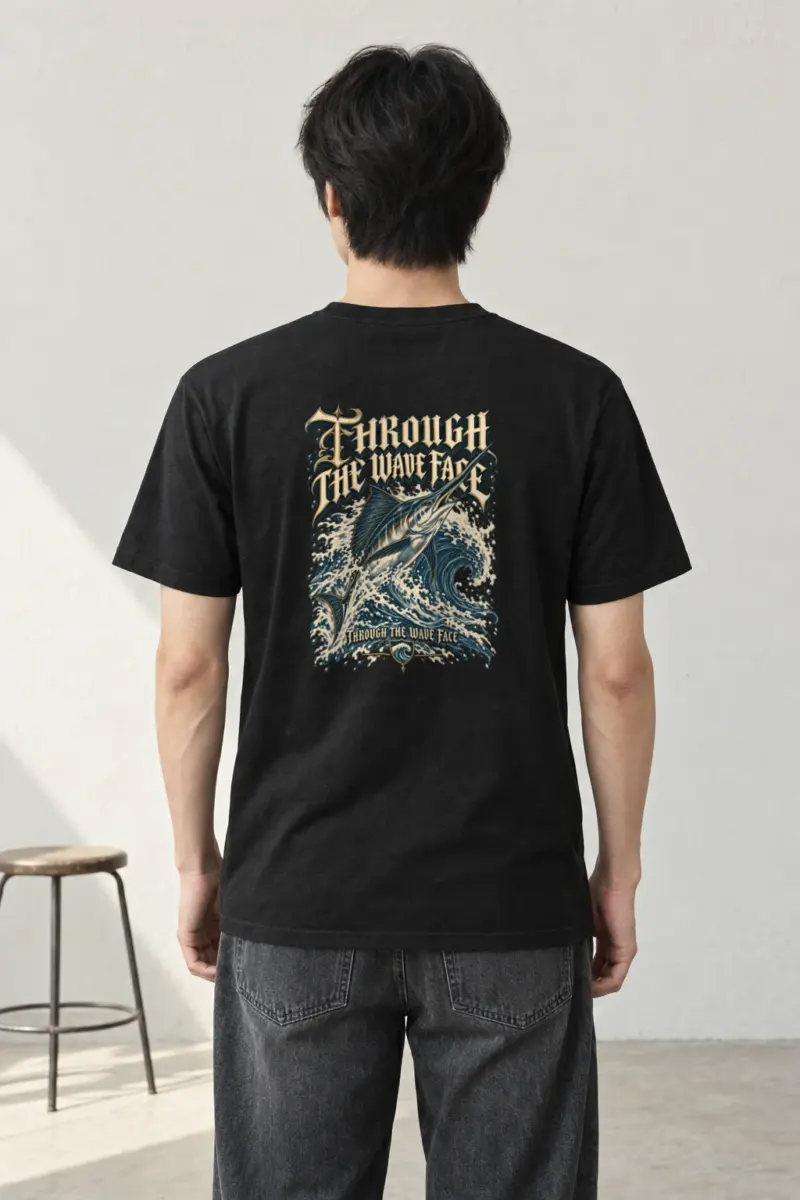 "Through the Wave Face" Heavyweight Unisex Crewneck T-shirt