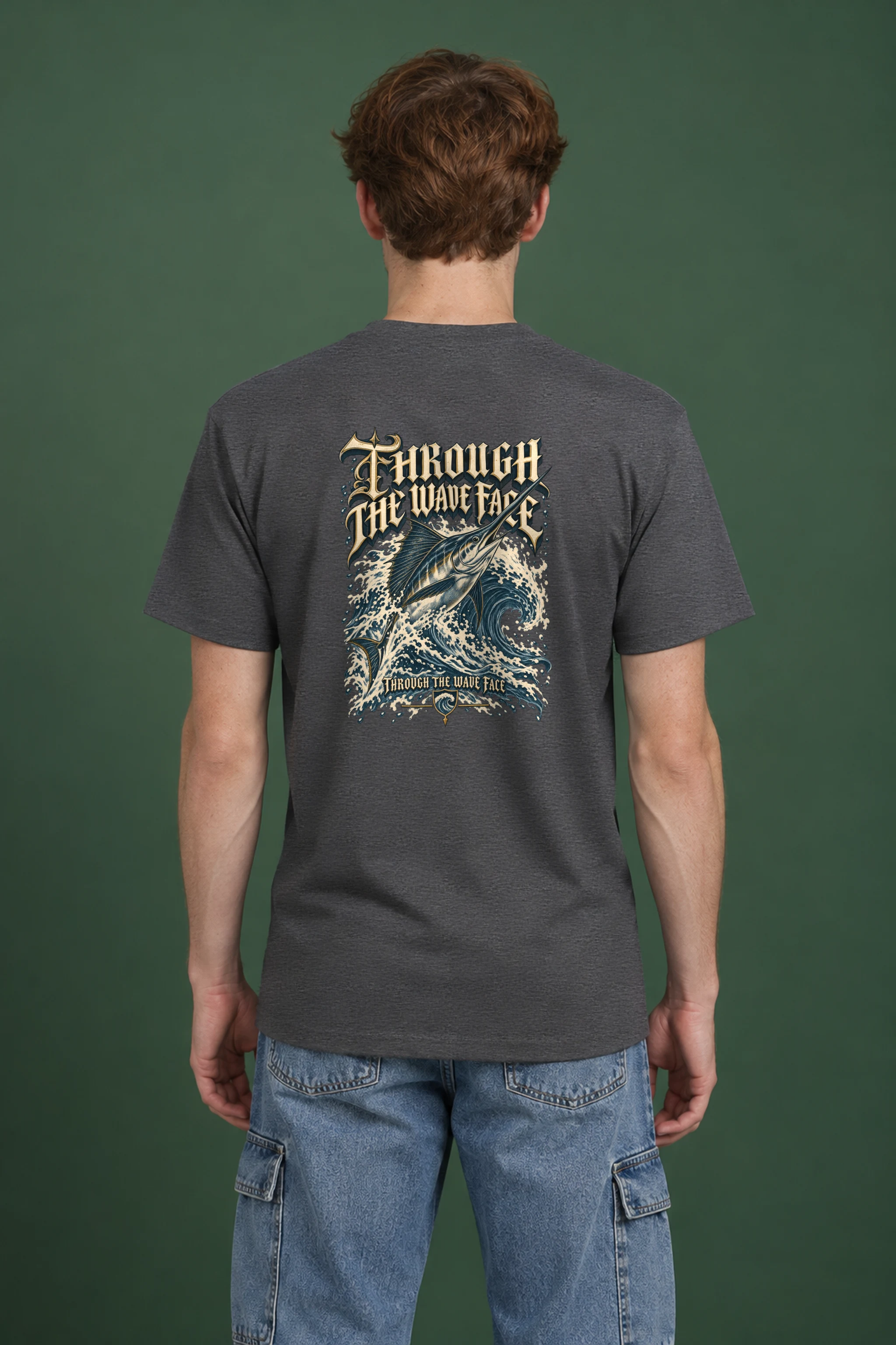 "Through the Wave Face" Heavyweight Unisex Crewneck T-shirt