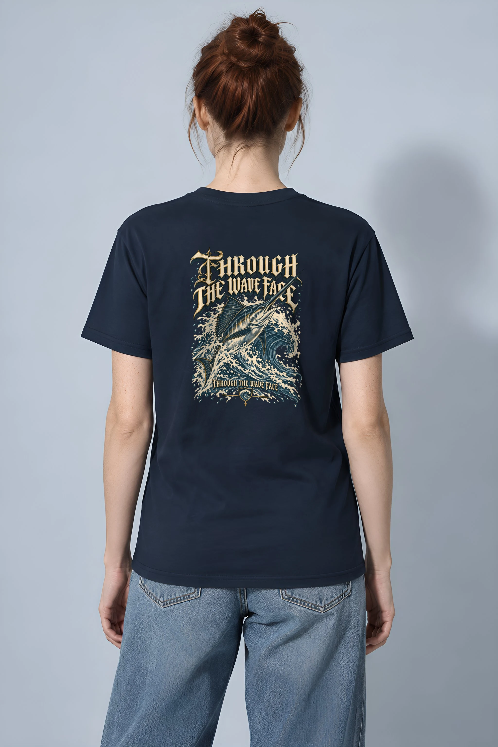 "Through the Wave Face" Heavyweight Unisex Crewneck T-shirt