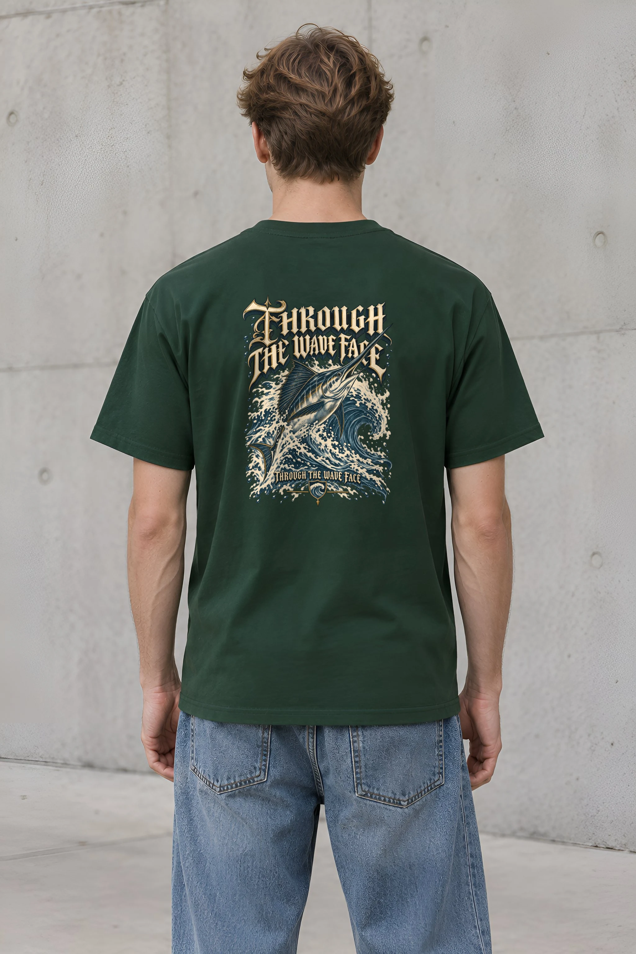 "Through the Wave Face" Heavyweight Unisex Crewneck T-shirt