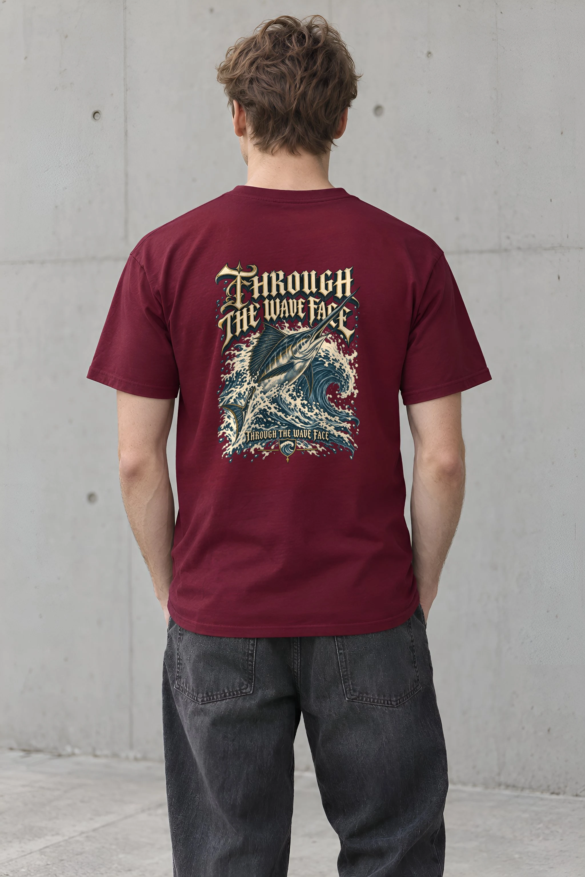 "Through the Wave Face" Heavyweight Unisex Crewneck T-shirt