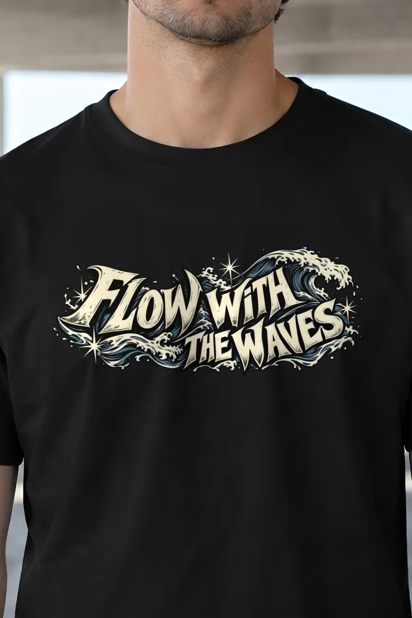 "Tidal Resolve" Heavyweight Unisex Crewneck T-shirt - the graphic up close