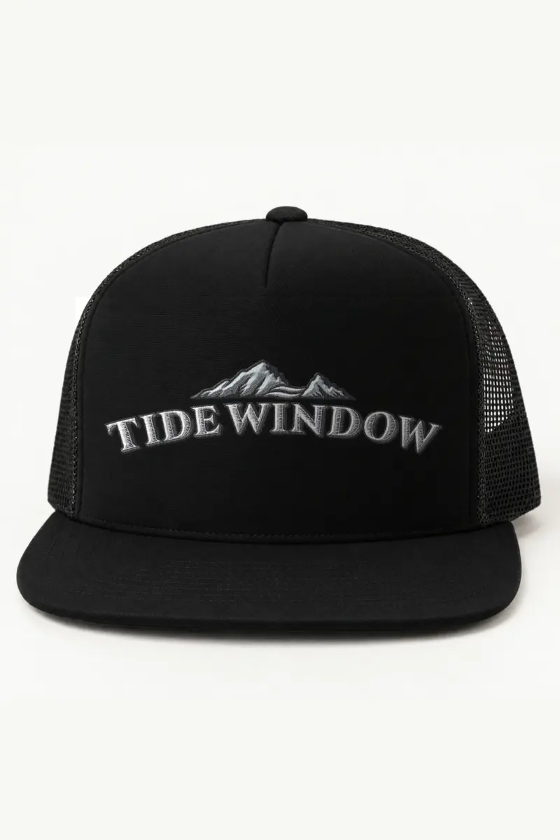 "Tide Window" 5 Panel Trucker Cap · Embroidered
