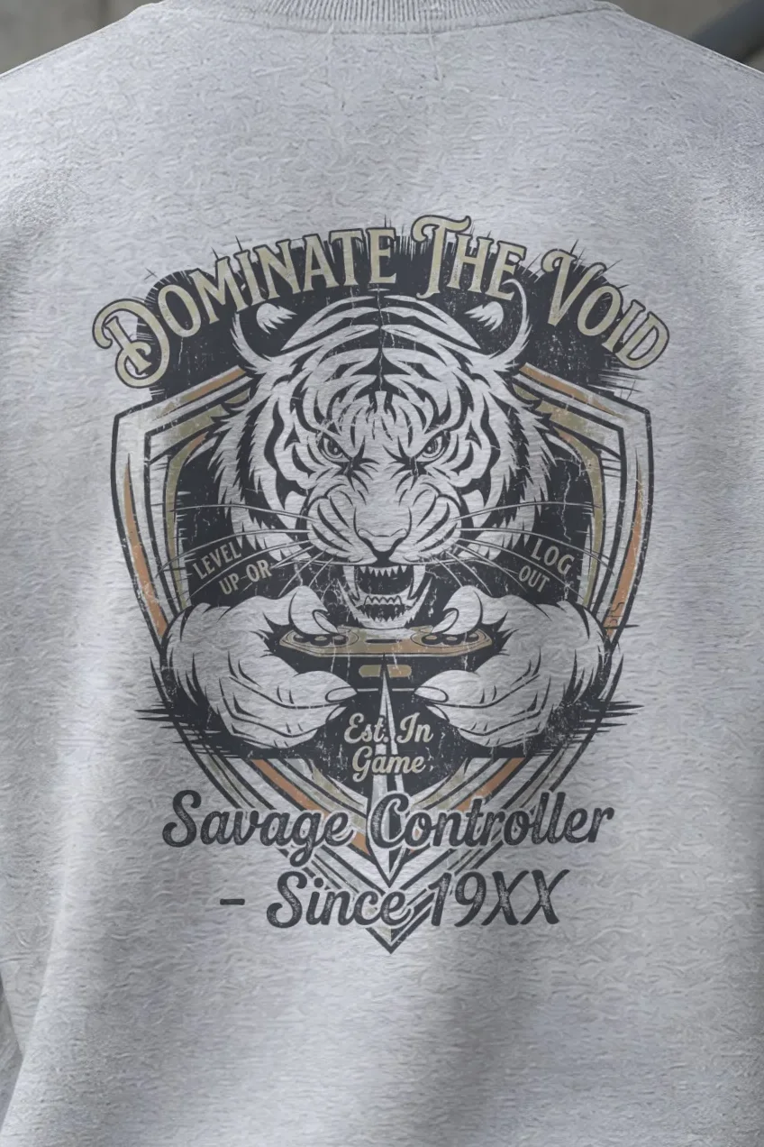 "Tiger Controller Shield" 1 Crewneck Sweatshirt - the graphic up close