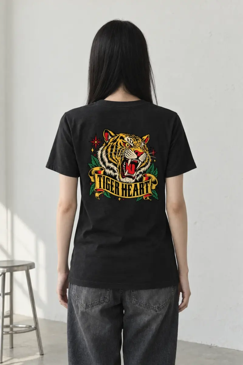"Tiger Heart" Heavyweight Unisex Crewneck T-shirt