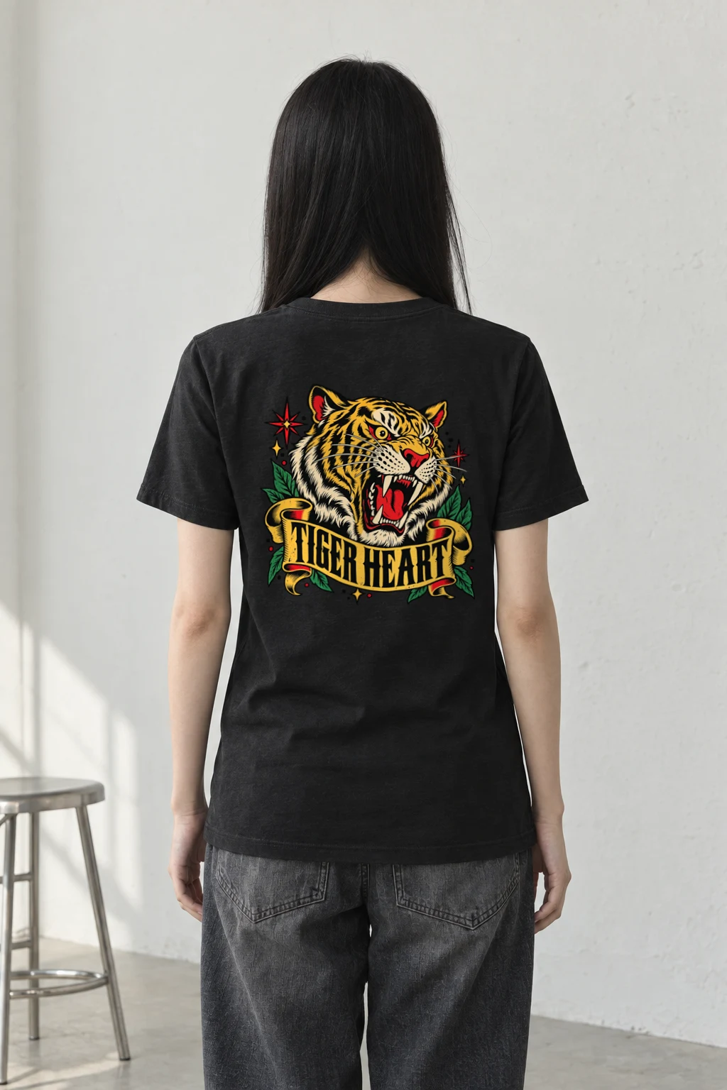 "Tiger Heart" Heavyweight Unisex Crewneck T-shirt