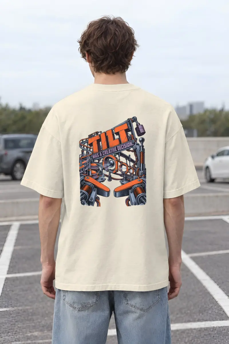 "Tilt Was a Creative Decision" Unisex Oversized Heavyweight Crewneck T-Shirt