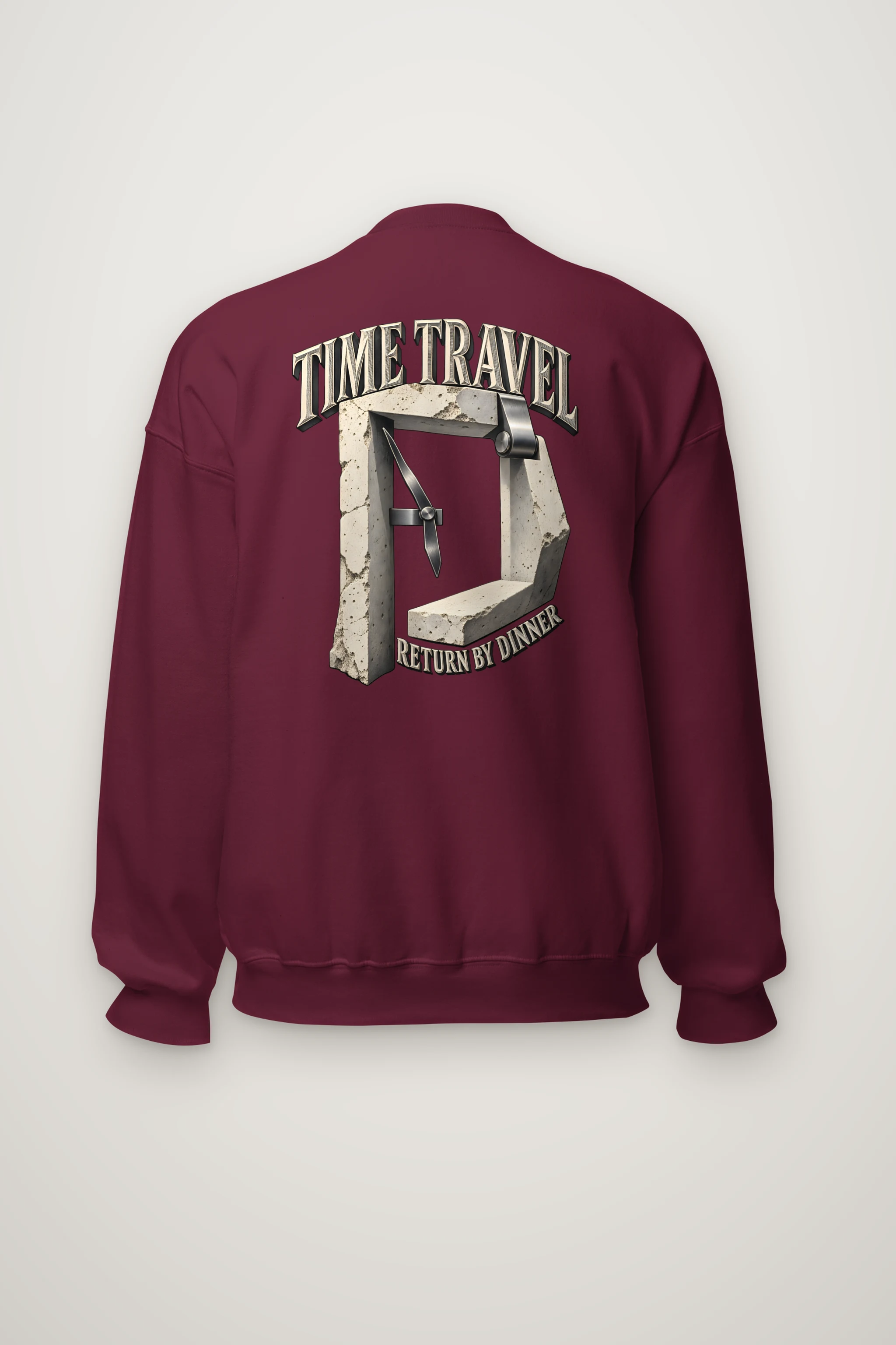 "Time Travel Return by Dinner" Heavy Blend Unisex Crewneck Sweatshirt