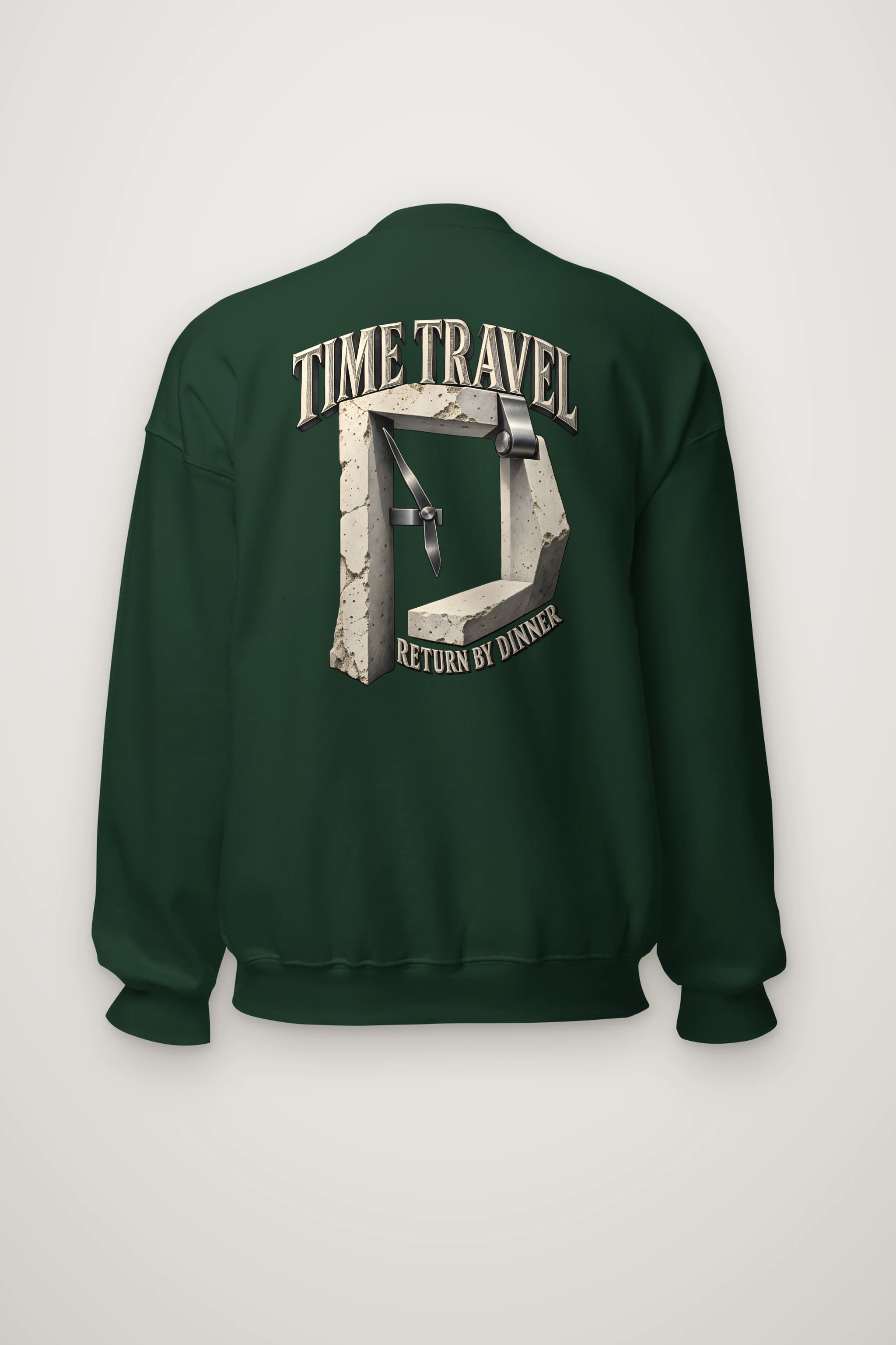 "Time Travel Return by Dinner" Heavy Blend Unisex Crewneck Sweatshirt