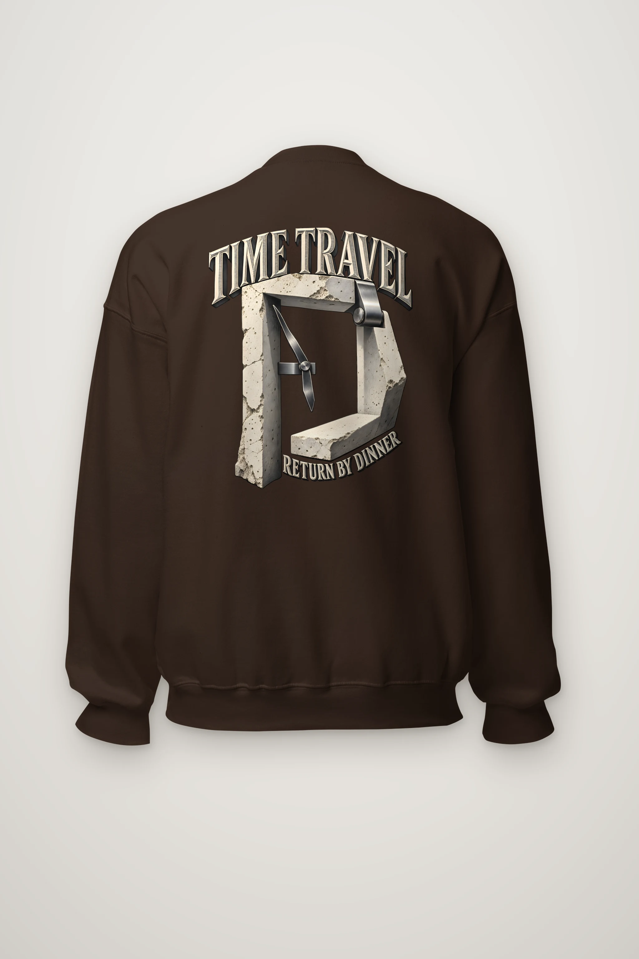 "Time Travel Return by Dinner" Heavy Blend Unisex Crewneck Sweatshirt