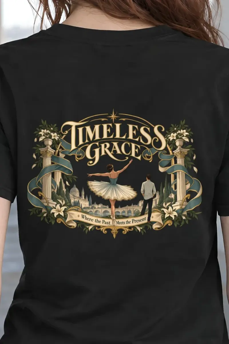 "Timeless Grace" Heavyweight Unisex Crewneck T-shirt