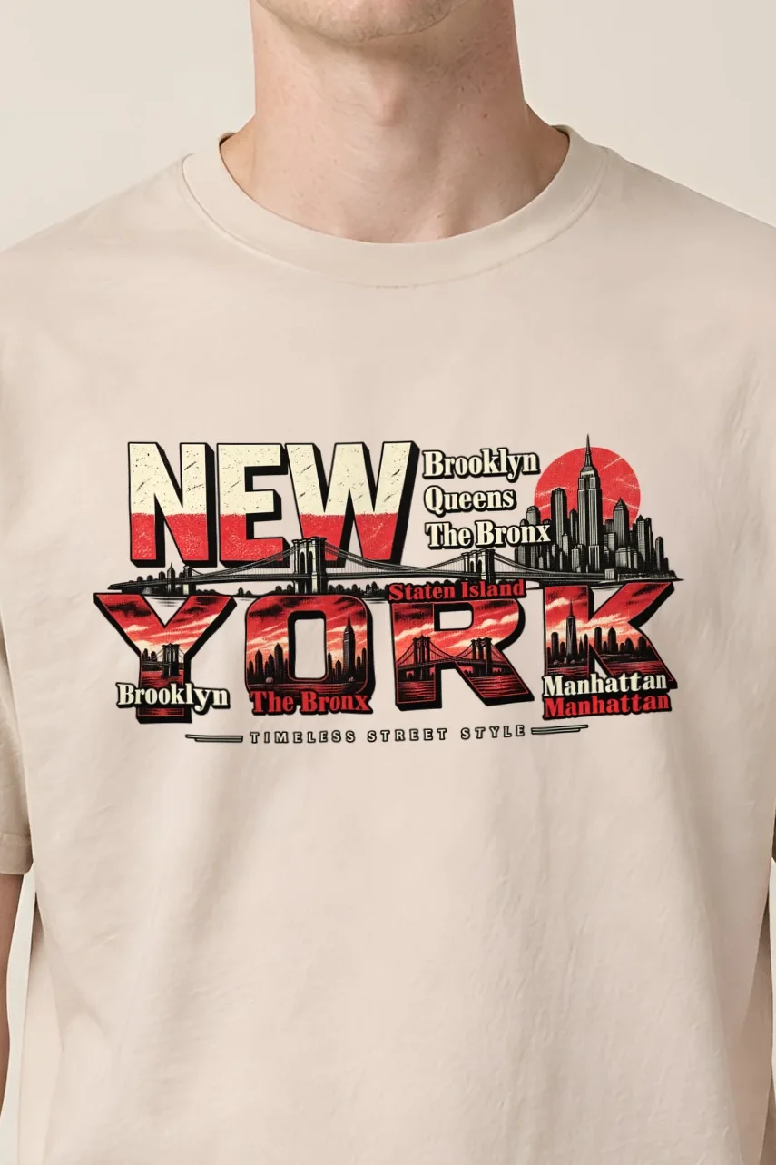 "Timeless Street Style" Heavyweight Unisex Crewneck T-shirt - the graphic up close
