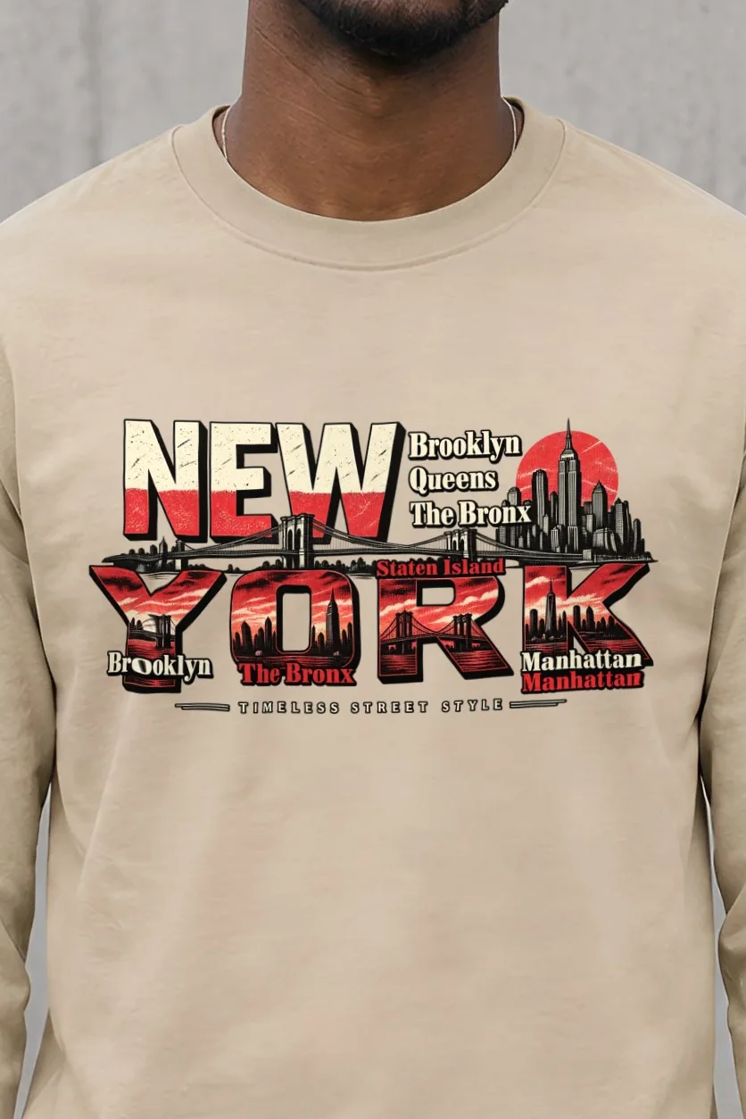 "Timeless Street Style" Unisex Longsleeve T-shirt - the graphic up close