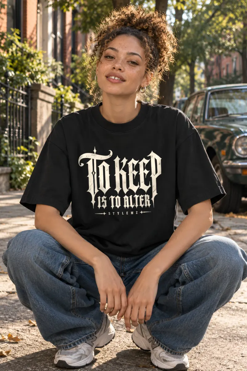 "To Keep Is to Alter" Unisex Oversized Heavyweight Crewneck T-Shirt