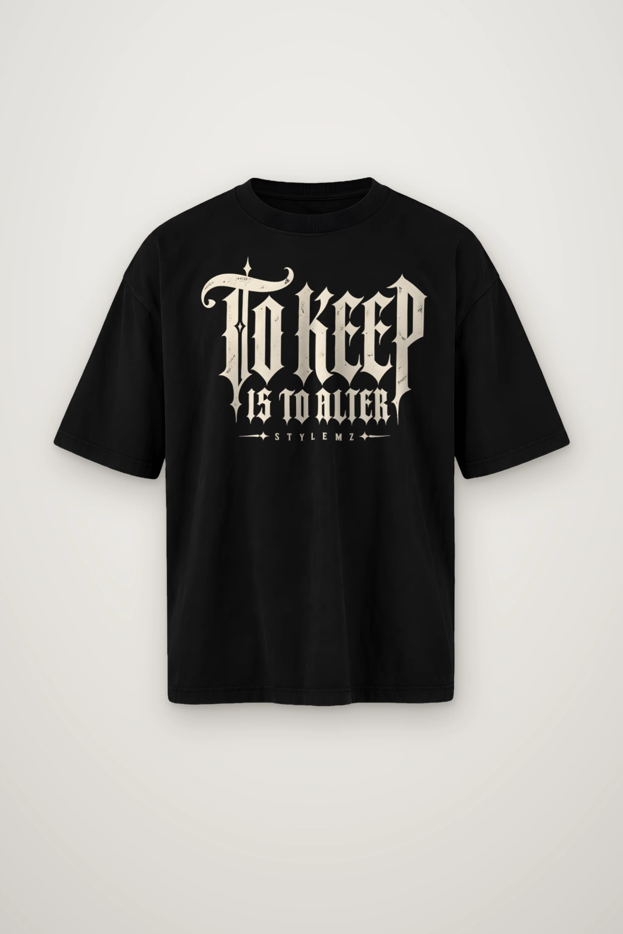"To Keep Is to Alter" Men's Oversized Heavyweight Crewneck T-Shirt