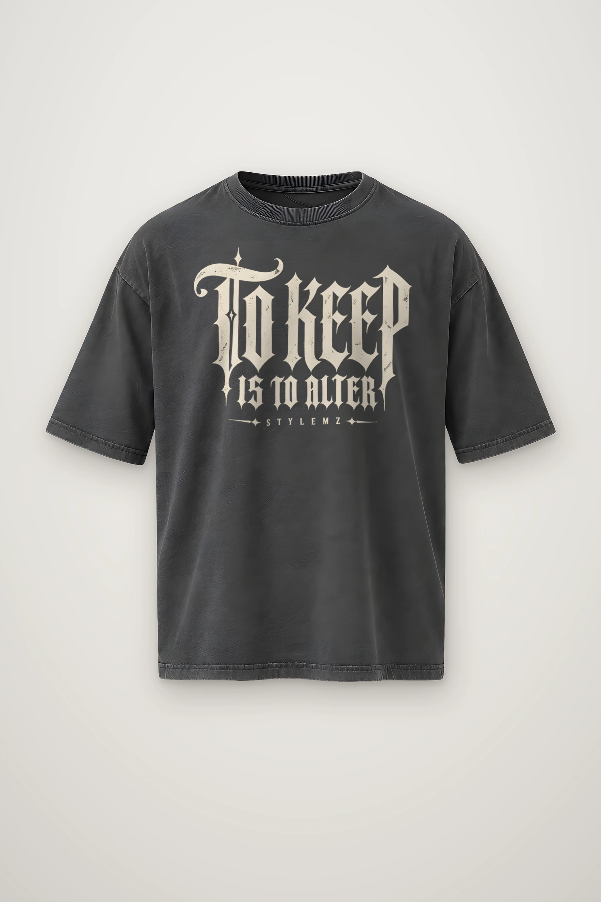 "To Keep Is to Alter" Men's Oversized Heavyweight Crewneck T-Shirt