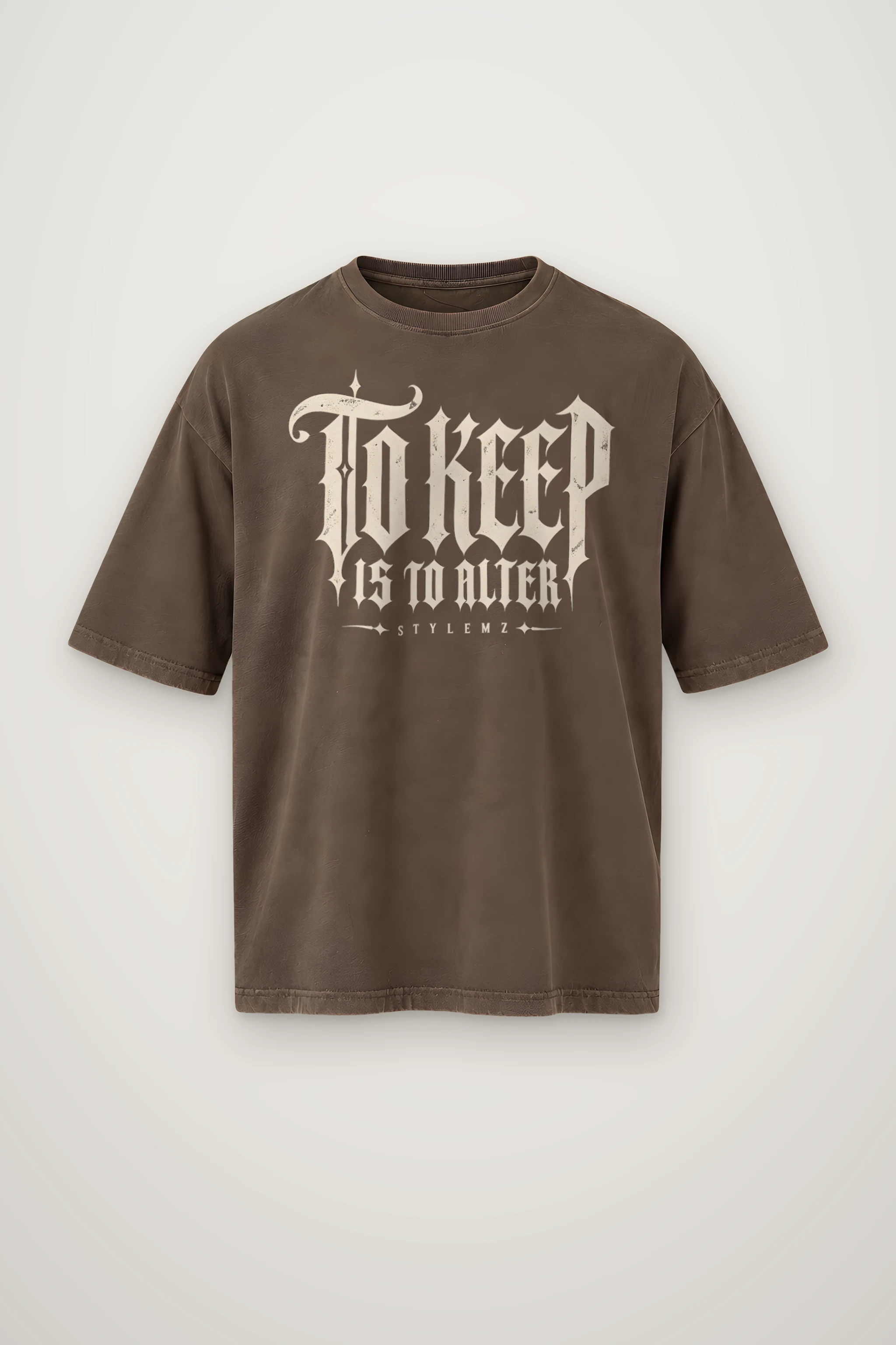 "To Keep Is to Alter" Men's Oversized Heavyweight Crewneck T-Shirt