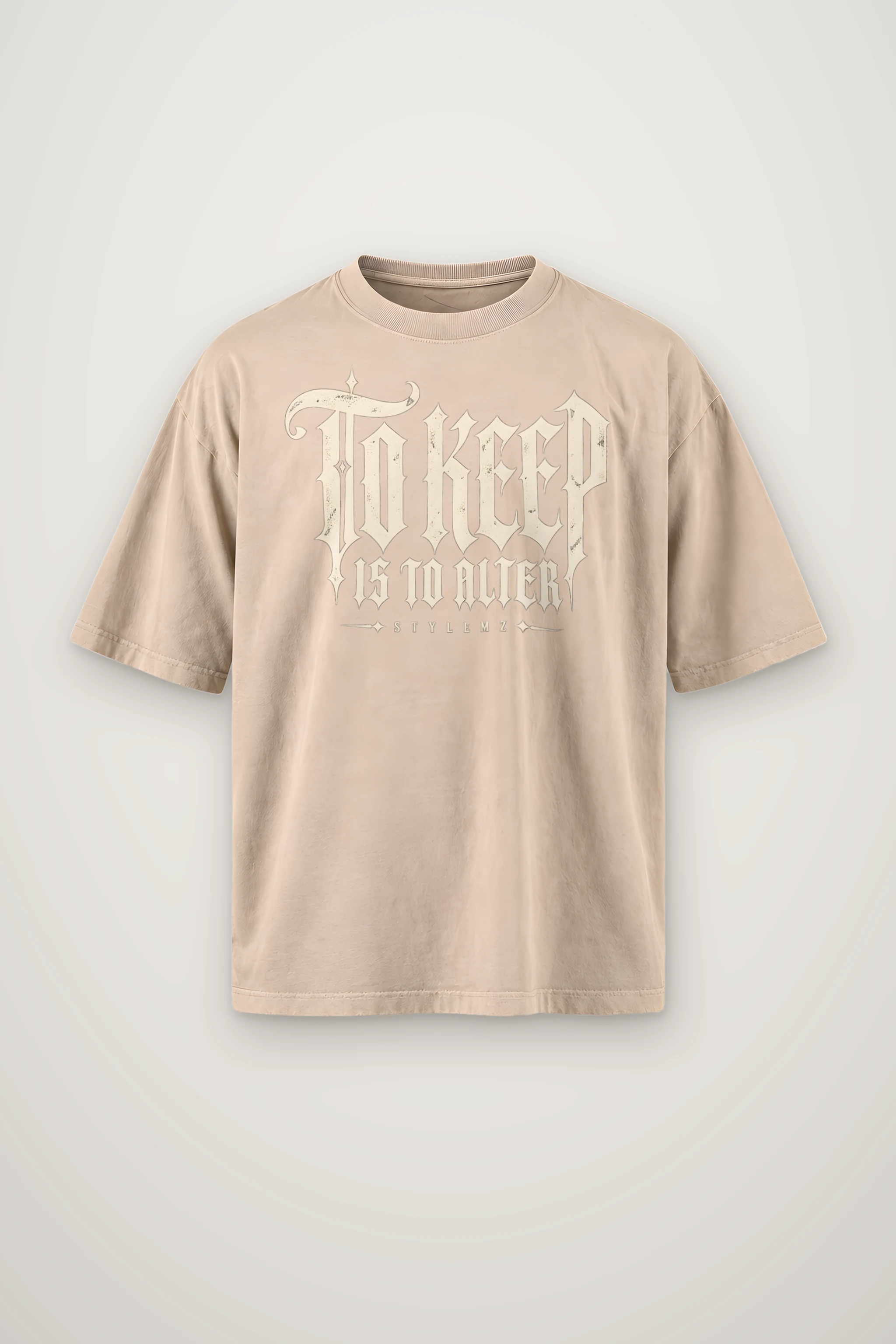 "To Keep Is to Alter" Men's Oversized Heavyweight Crewneck T-Shirt
