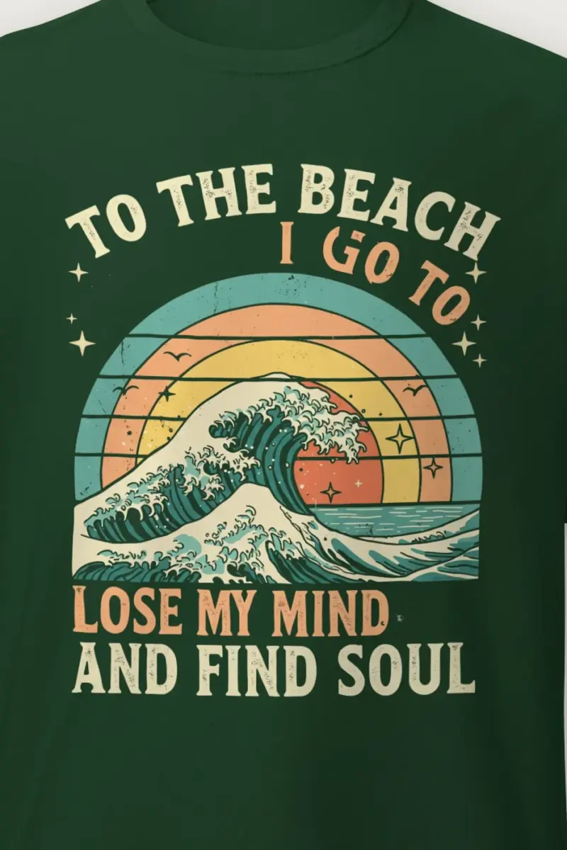 "To The Beach" Heavyweight Unisex Crewneck T-shirt