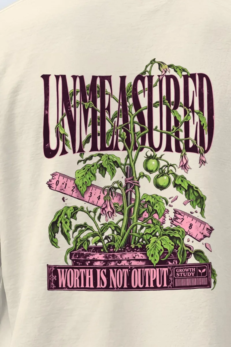 "Tomato Through Ruler" Men’s Oversized Heavyweight Crewneck T-Shirt