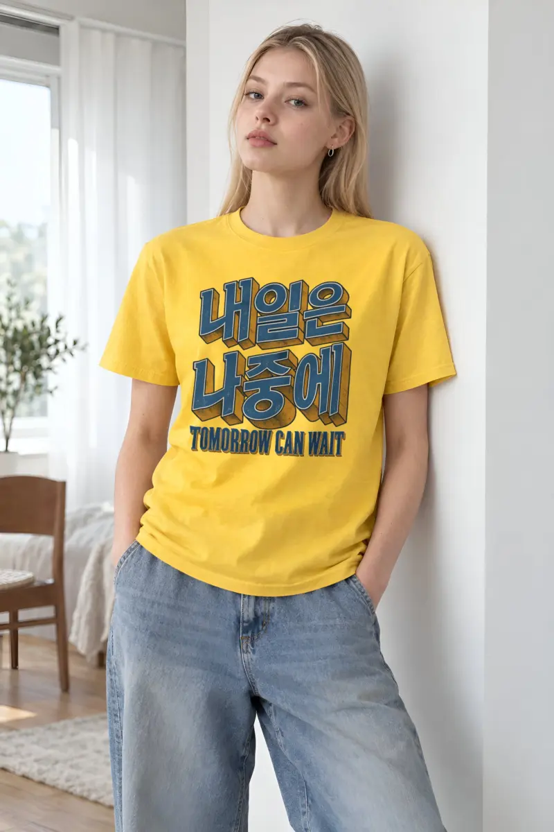 "Tomorrow Can Wait" Heavyweight Unisex Crewneck T-shirt