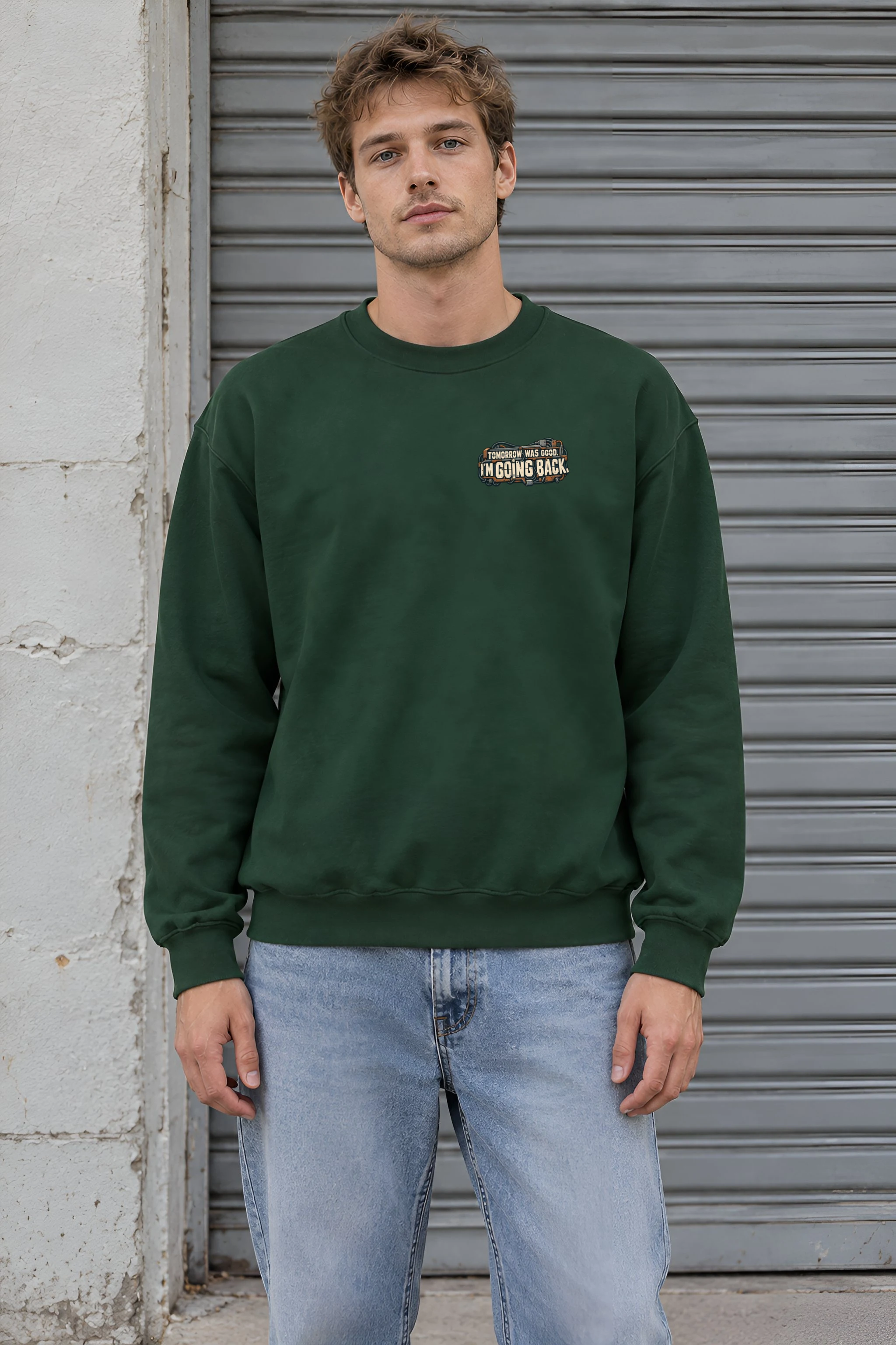 "Tomorrow Was Good, I'm Going Back" Heavy Blend Unisex Crewneck Sweatshirt