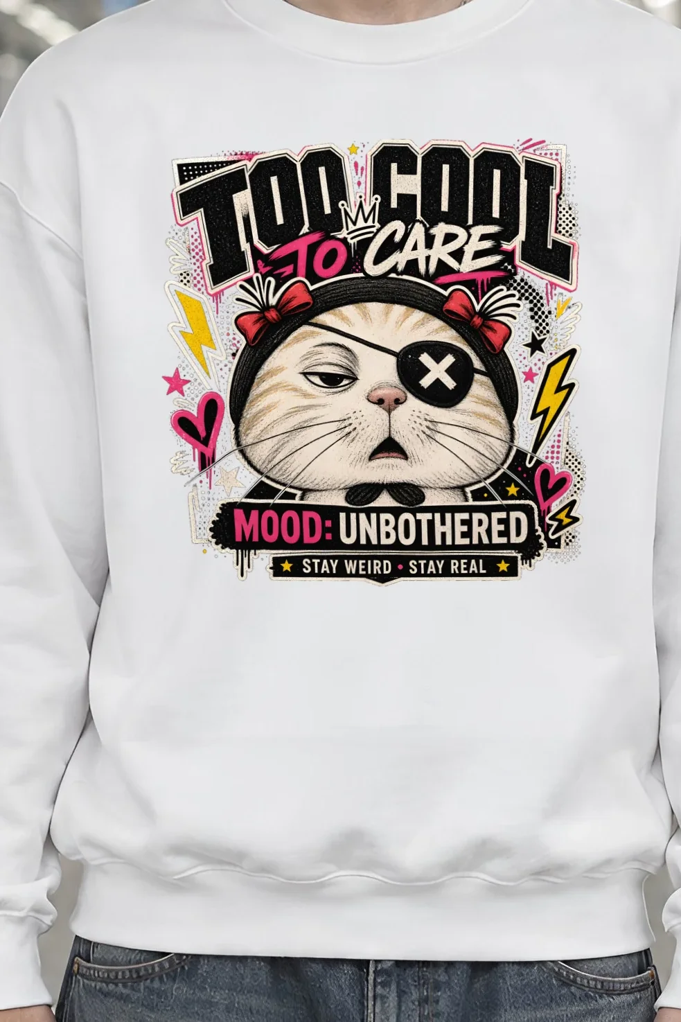 "Too Cool To Care" Heavy Blend Unisex Crewneck Sweatshirt