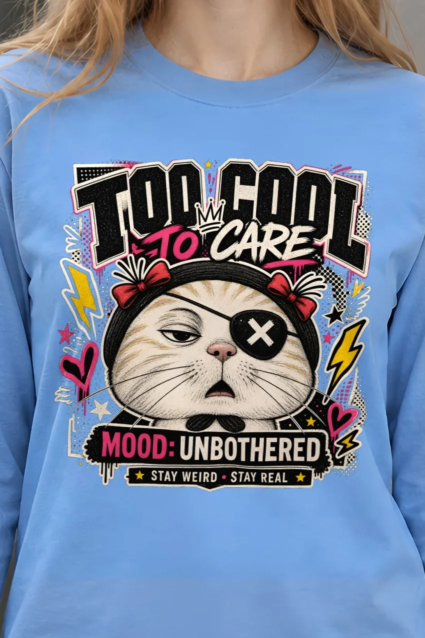 "Too Cool To Care" Unisex Longsleeve T-shirt