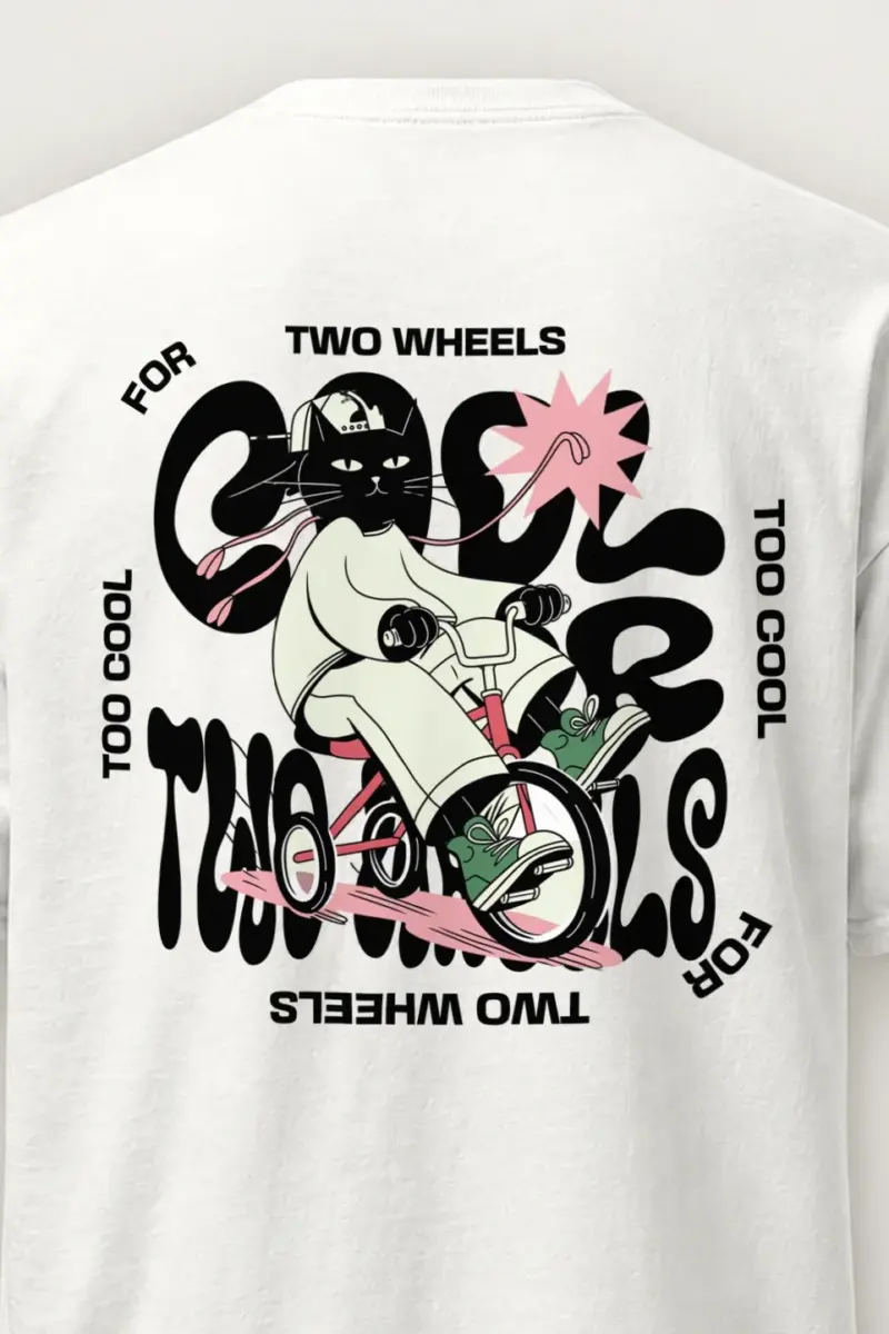"Too Cool Two Wheels" Heavyweight Unisex Crewneck T-shirt